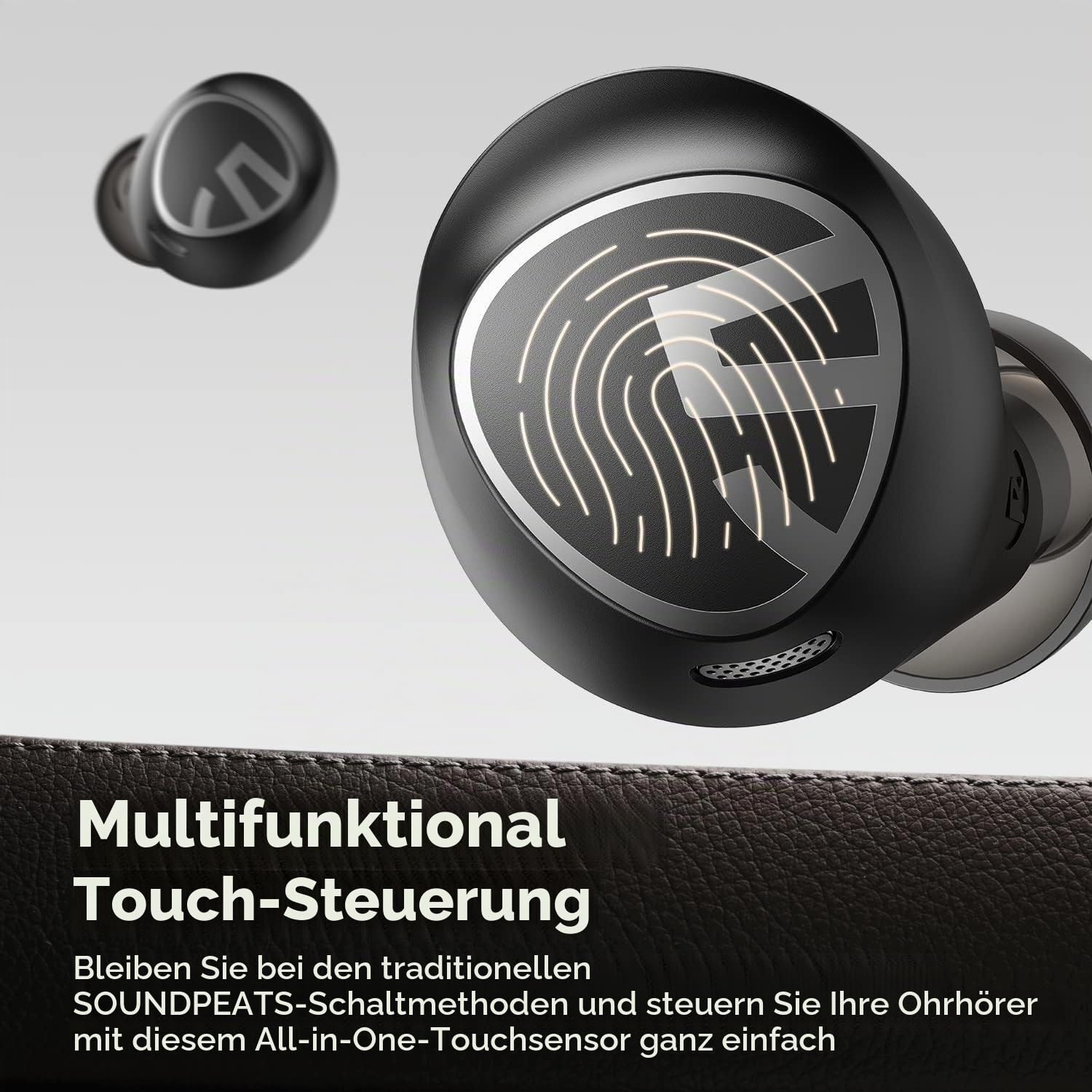 SoundPEATS Free2 Classic Wireless Earbuds with 30Hrs Playtime IPX5 Waterproof Headphones for Sports Stereo Bluetooth 5.1 Earphones in-Ear, Built-in Mic for Clear Calls, Touch Control