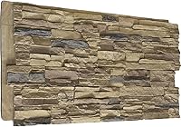 Ekena Millwork Canyon Ridge Stacked Stone Faux Siding Panel 45 3/4"W x 24 1/2"H Colfax - Easy DIY StoneWall Panels
