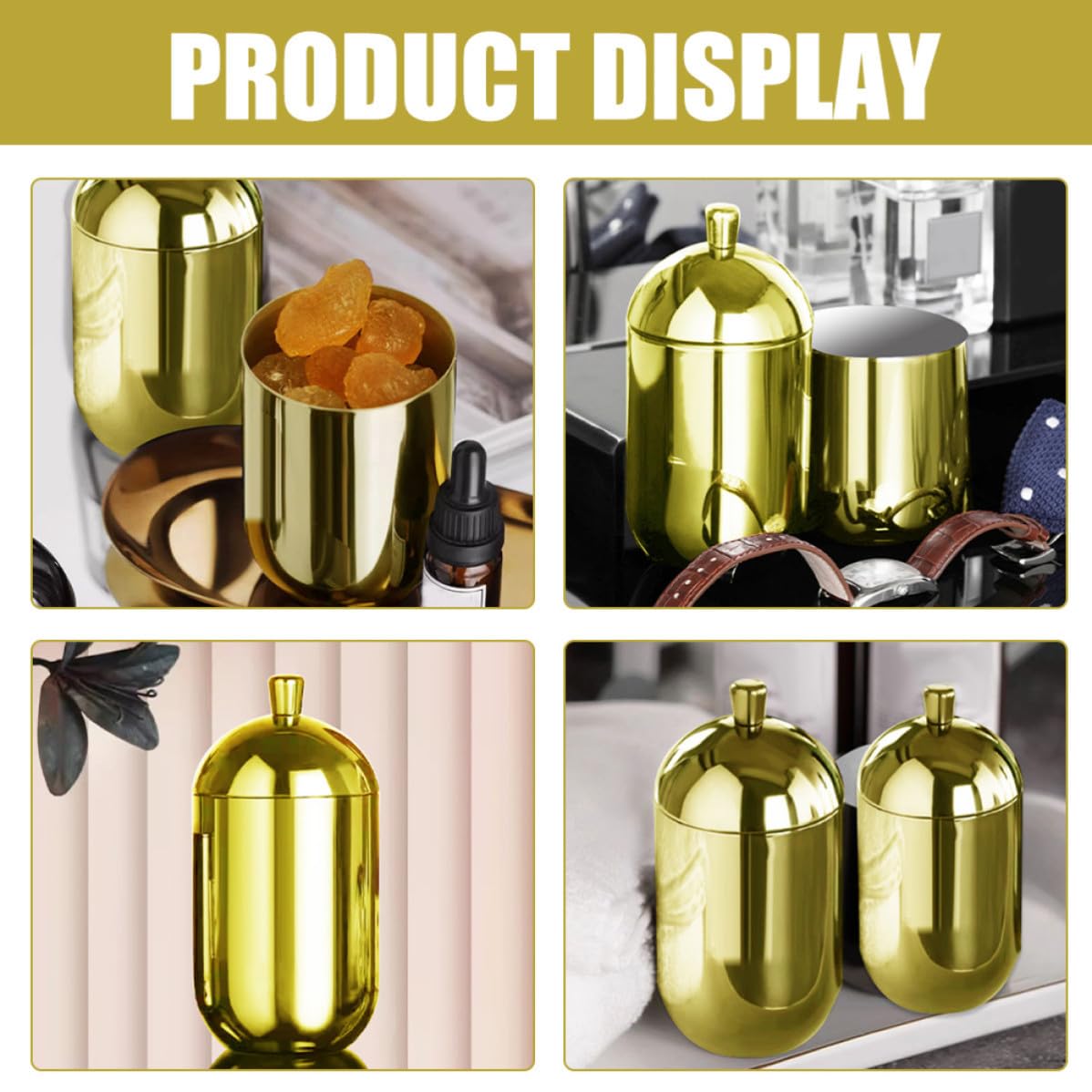 Leere Diffusorflasche aus Edelstahl mit Deckel und Diffuser Funktion Aromatherapie Behälter in Gold für Ätherische Öle und Dekorative Raumduft Anwendung
