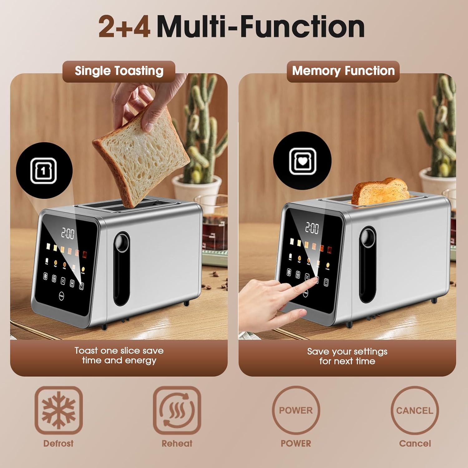 Diagram showing single toasting mode and memory function