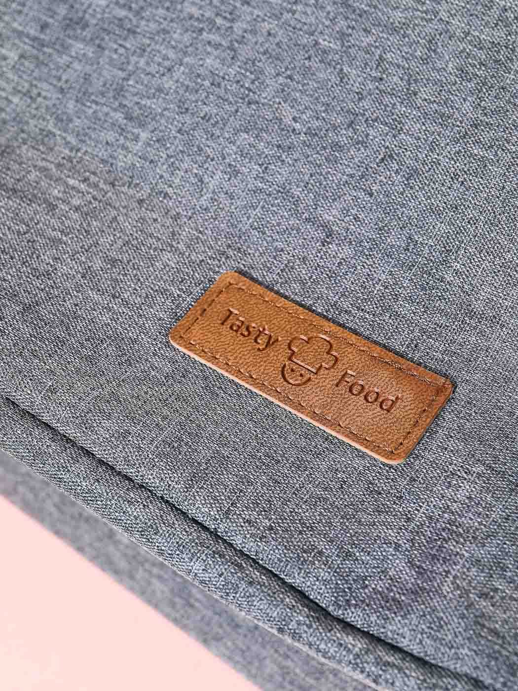 MINISO Lunch Bag Insulated Tiffin Bag Storage Bag for Office, College, School & Travel Portable Picnic Bag for Women/Men/Students/Kids 27x16x19cm (Gray Solid) 8