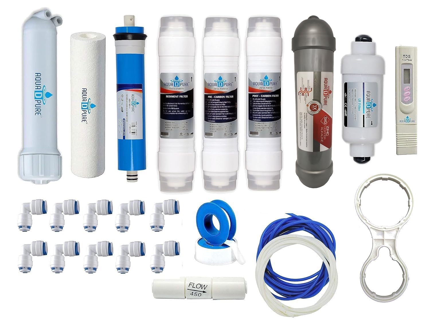 AQUA D PURE Complete RO Service kit with Zinc Copper Alkaline Filter, RO Membrane for All Type of Water Purifier with Zinc Copper Alkaline Filter-image-25