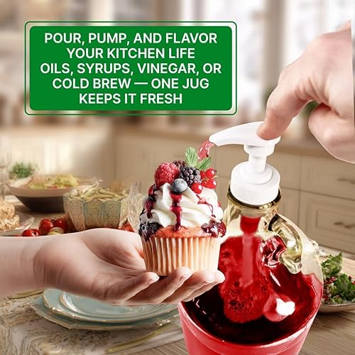 Miniatura 10 de Skywin Tarro de vidrio de 1 galón con tapa, paquete de 2, botella de agua de 1 galón de vidrio con tapa de rosca de 1.496 pulgadas, vidrio de grado