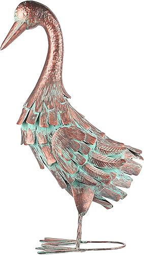 John's Studio Estatua de jardín para exteriores, escultura de metal de pato para césped, granja y patio, 25 pulgadas