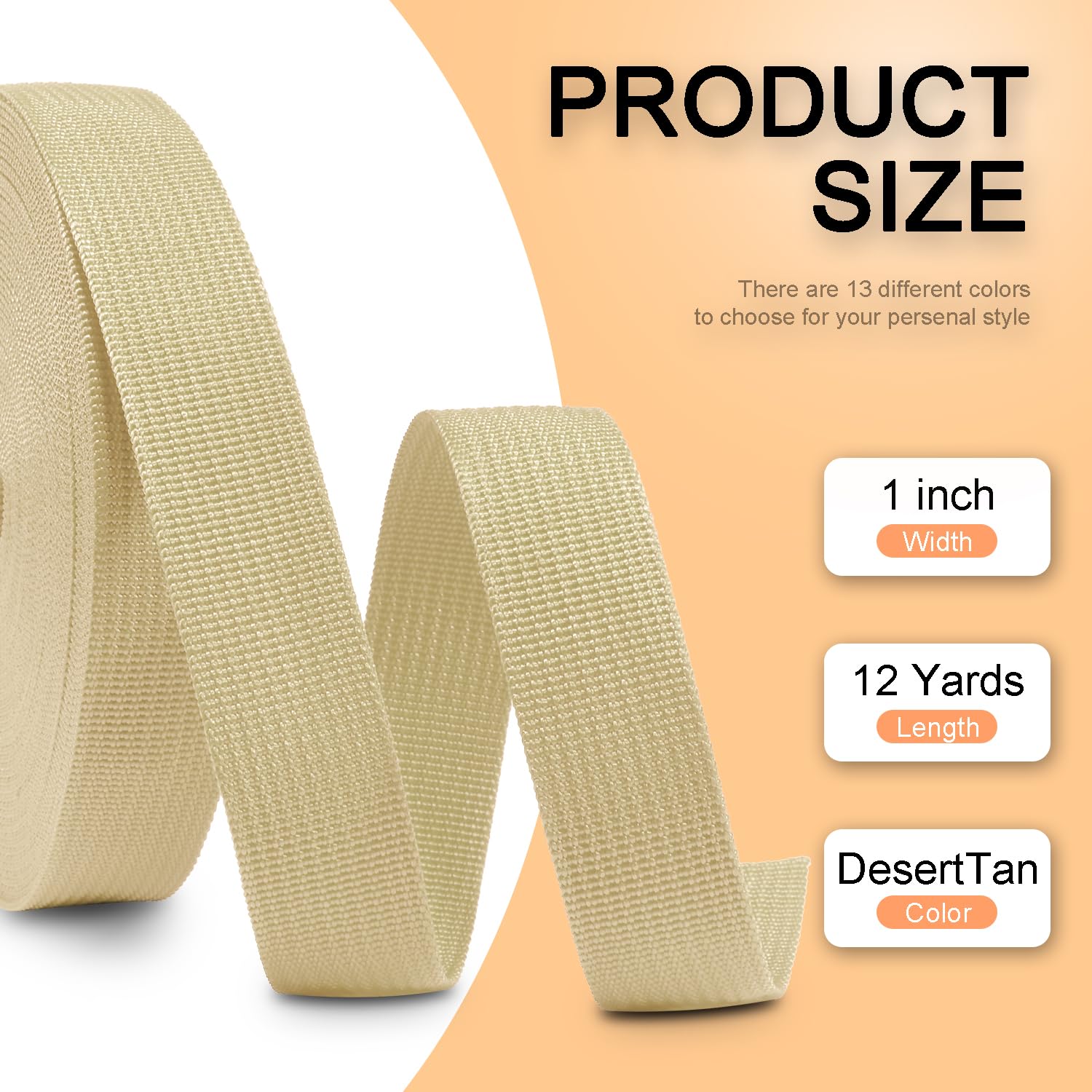 Snapklik.com : 12 Yards Webbing 1 Inch Wide Polypropylene Webbing Strap ...