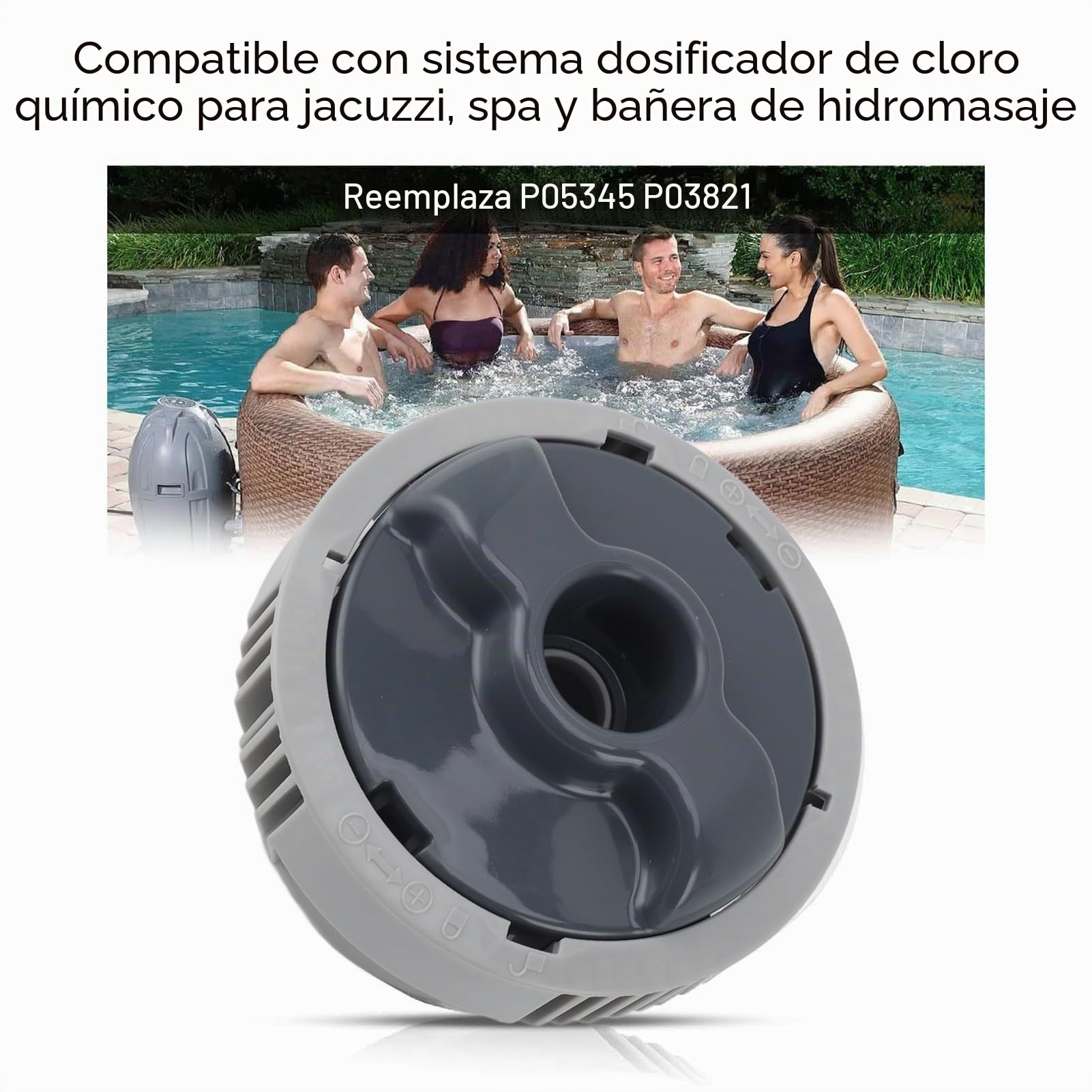 Dispensador Químico Flotante de Cloro y Bromo para Piscina, Dispensador de Cloro Químico P05345 P03821 para Hot Tub SPA