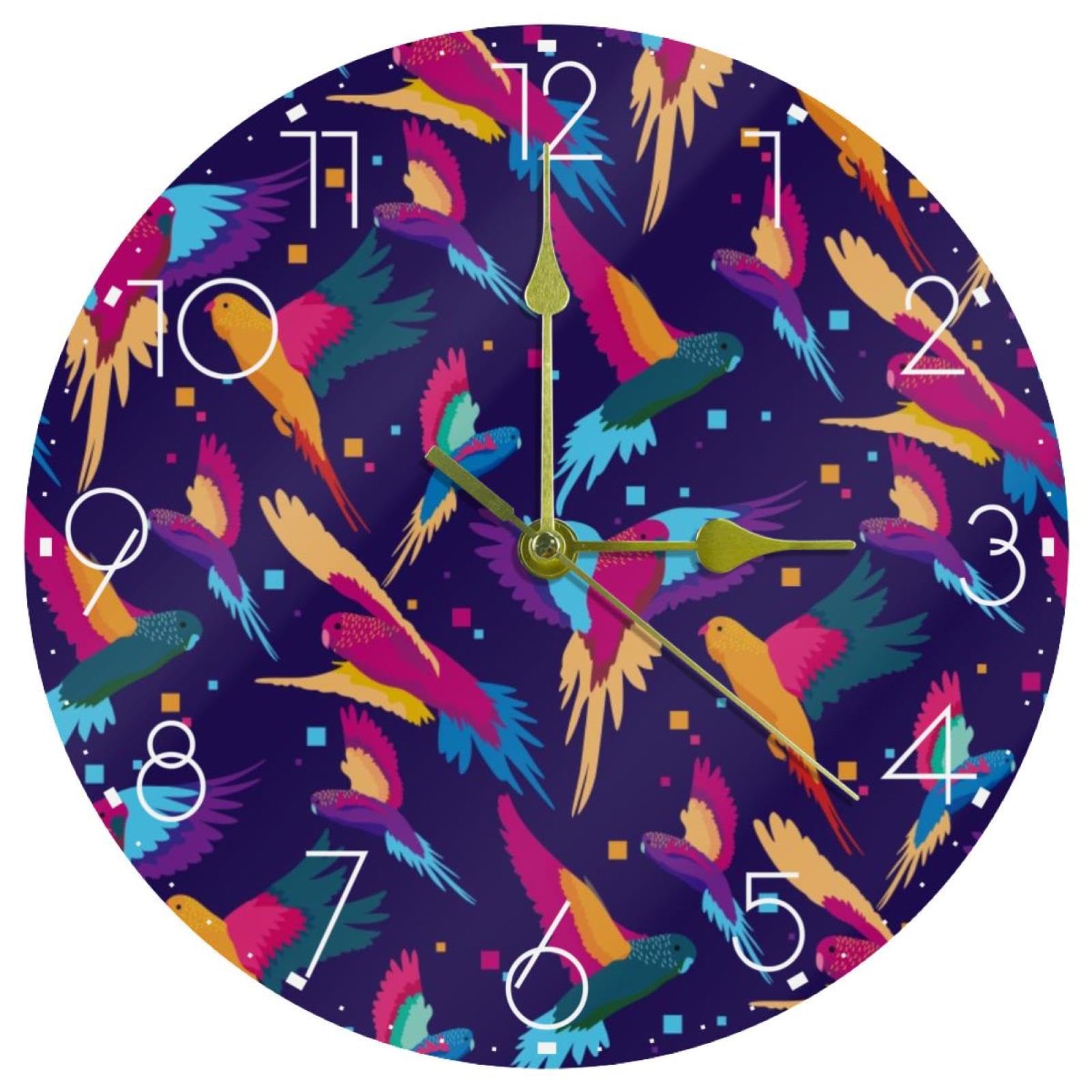 Horloge murale silencieuse et colorée pour décorer le salon ou la cuisine
