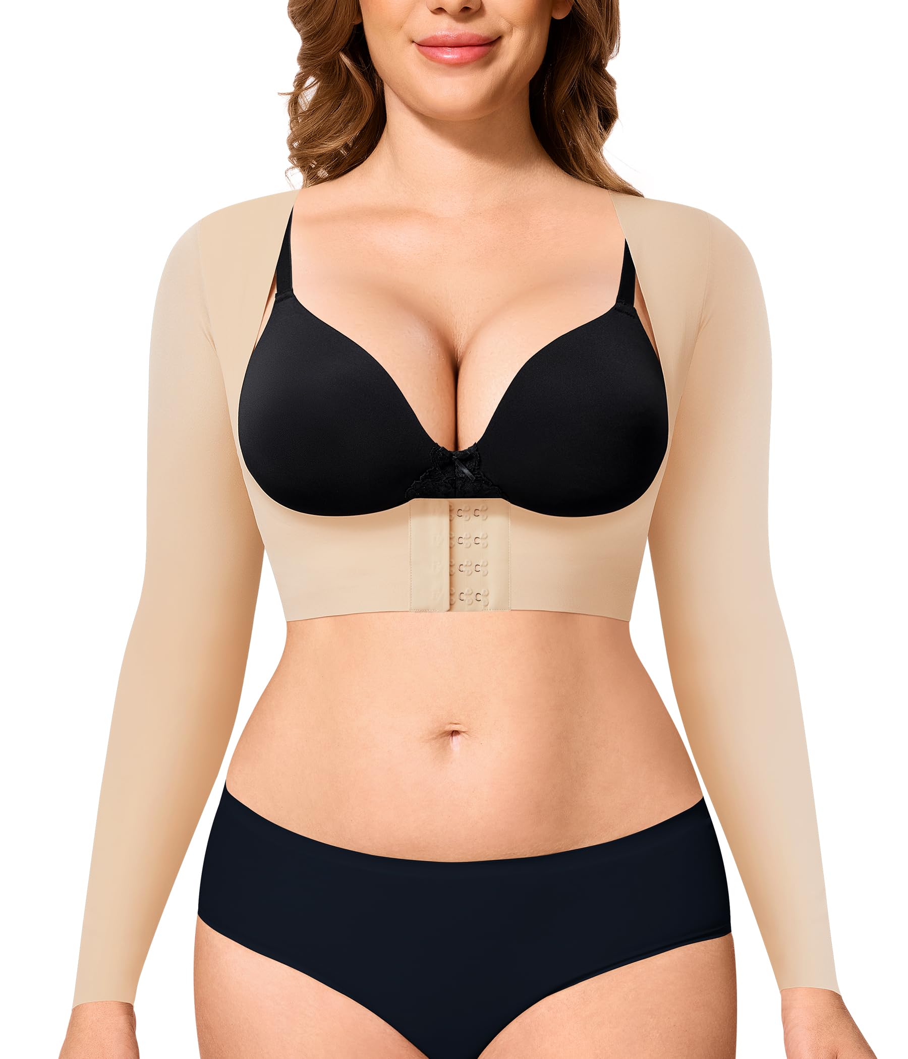 YERKOAD Arm Shapers for Women Flabby Arms Post Surgery Compression Sleeves Arm Faja Front Closure Shapewear Tops