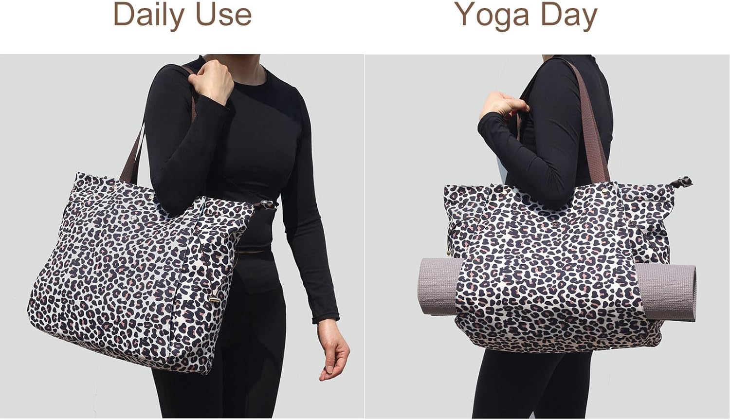 ESVAN Yoga Mat Bag, Gym Bag Tote Bag with Multi Pockets For Women Drawstring Yoga Mat Carrier Pilates Travel Workout Office - Image 2