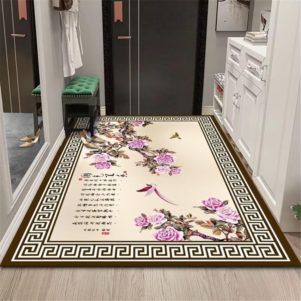 Tapis bureau de prestige oriental beige et violet 180x250