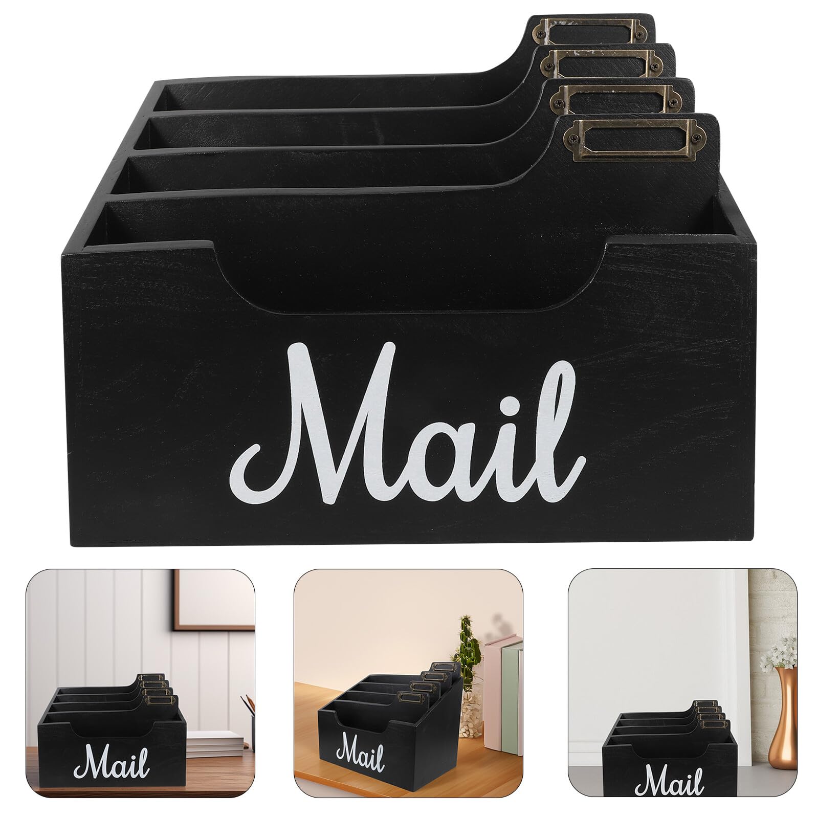 Holz Briefablage Schreibtisch Organizer ohne Montage Aktenhalter Postfach Rustikaler Landhausstil Büro Aufbewahrungsbox Homeoffice Dokumentenablage