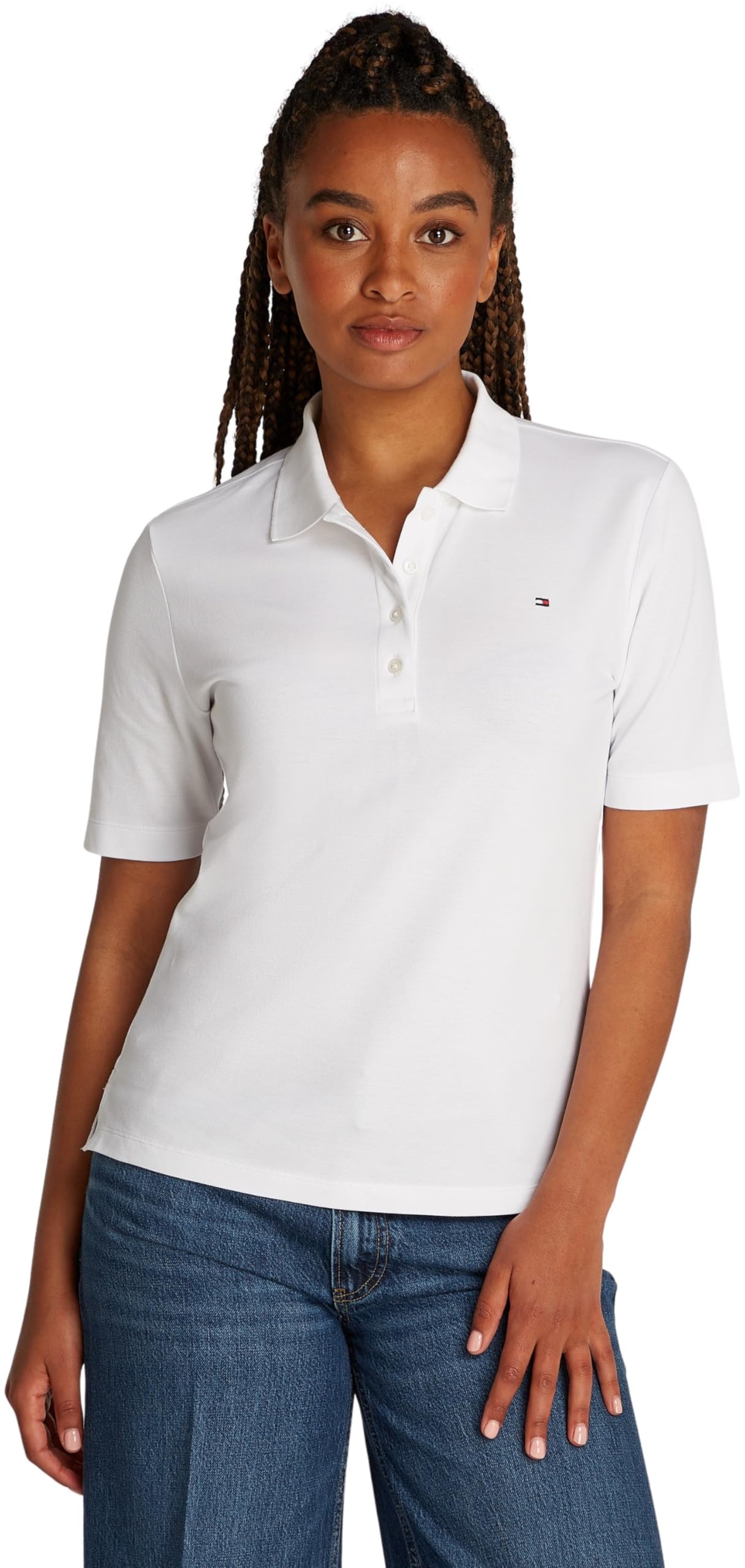 Tommy Hilfiger Damen Poloshirt Kurzarm Regular Fit