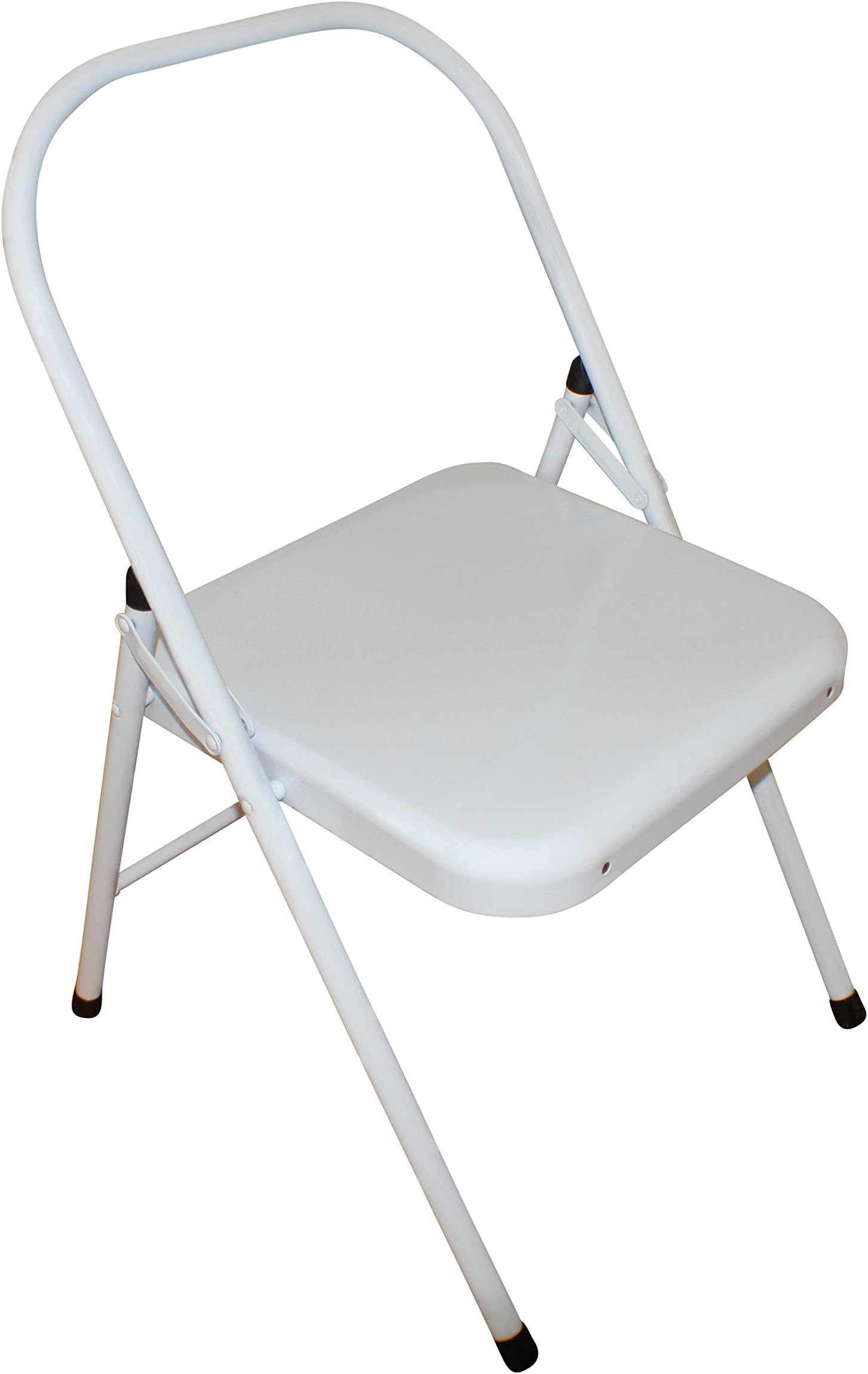 Ananda White Backless Yoga Chair, Backbender-Ready, Extended Base Flexibility and Strength Training Tool