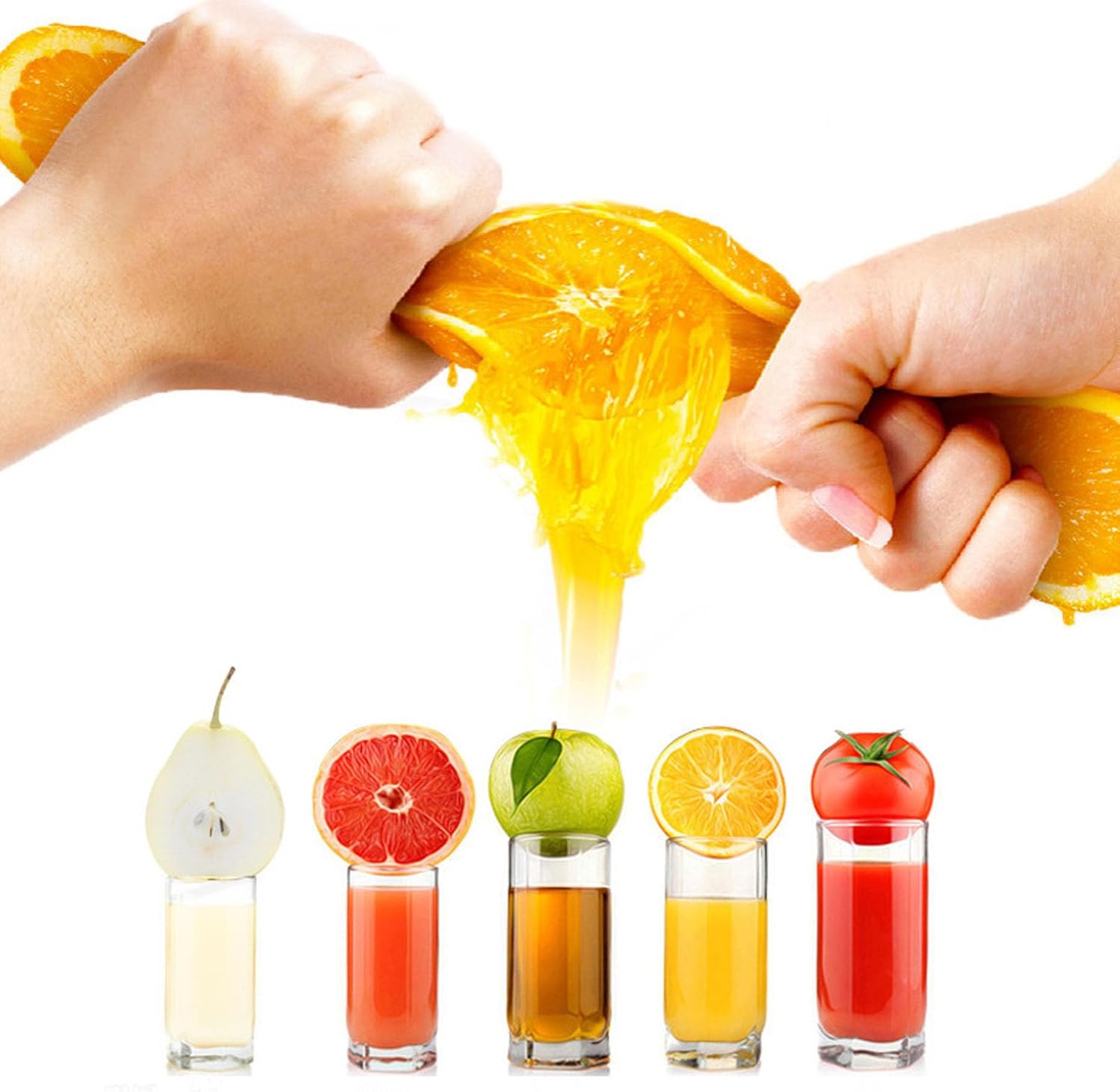 Professional Citrus Juicer, Heavy Duty Commercial Grade Manual Juicer, Stainless Steel Cast Iron Orange Squeezer with Ergonomic Handle for Lemon Lime Grapefruit, Easy to Clean