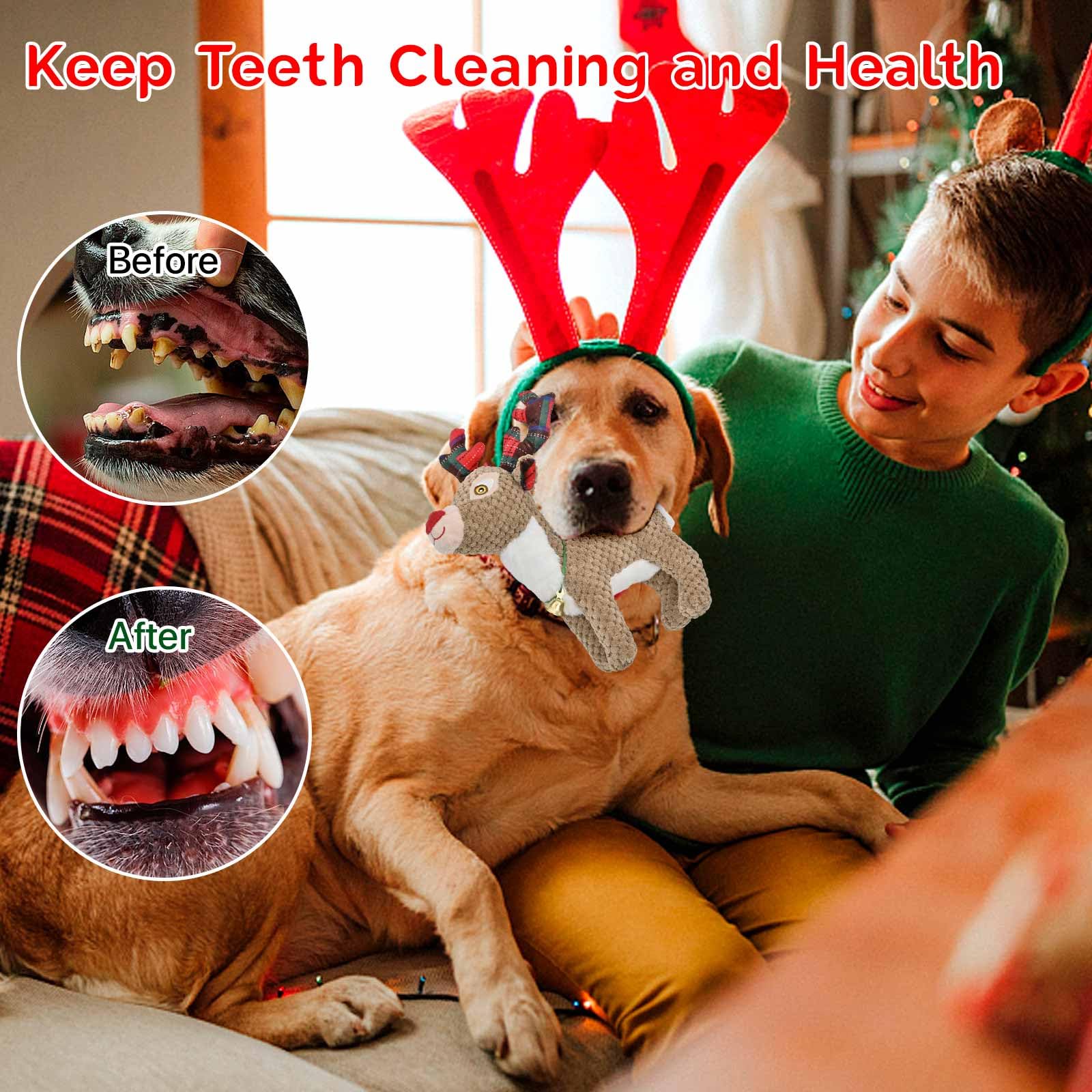ZGZZPETT 2024 Weihnachts-Hundespielzeug für große Rassen, Plüschtiere, interaktives mittelgroßes und kleines Hundespielzeug, lustiges süßes Welpenspielzeug, Geburtstagsgeschenke für Hunde, Geschenke