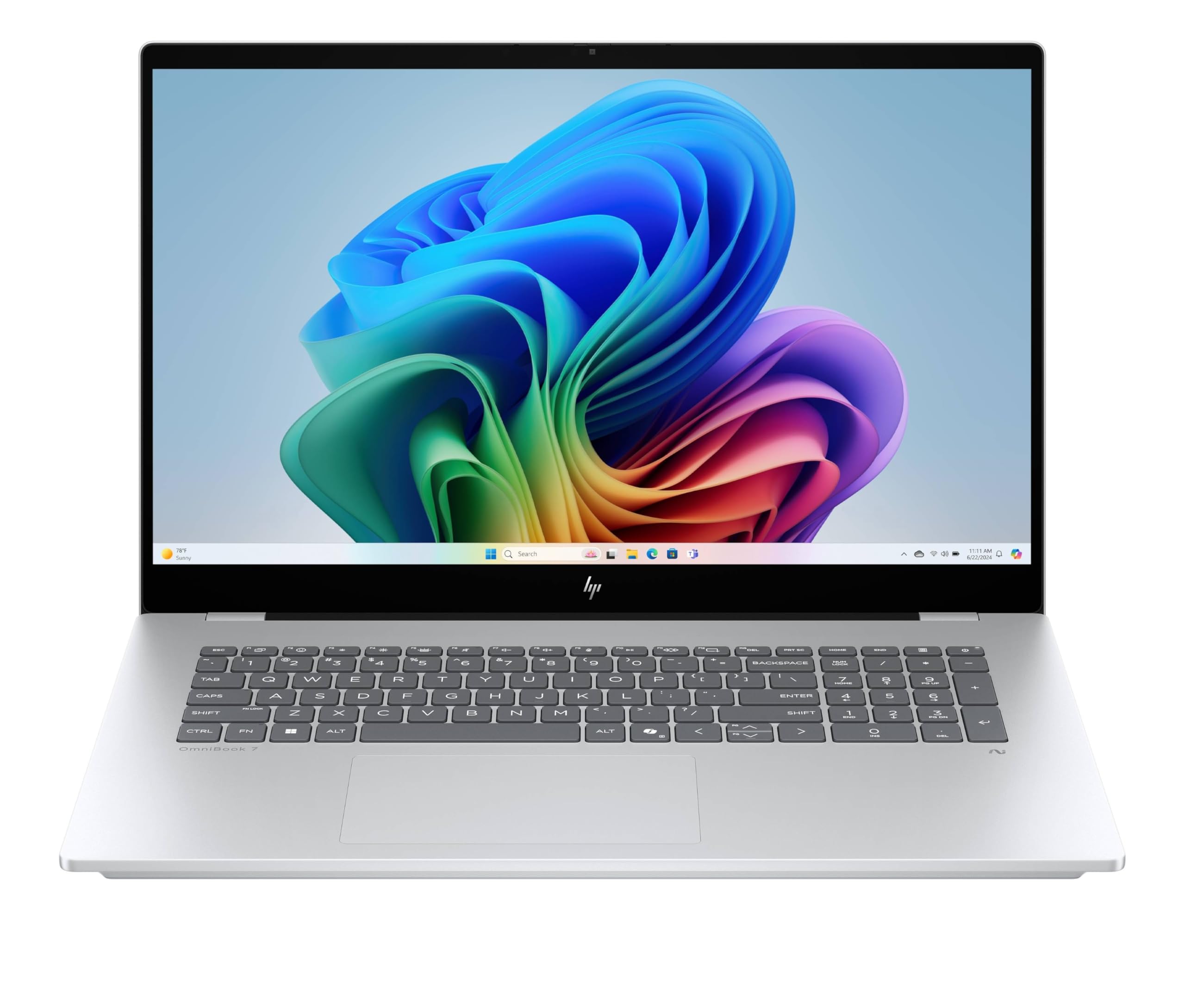 HP OmniBook 7 AI PC 17-dc0001slx, Convertibile, Copilot+ PC, Intel Core Ultra 7 258V, 32 GB RAM, 1 TB, Display 17,3" Touch FHD IPS 400 nits, Notebook, Windows 11, Laptop, Argento
