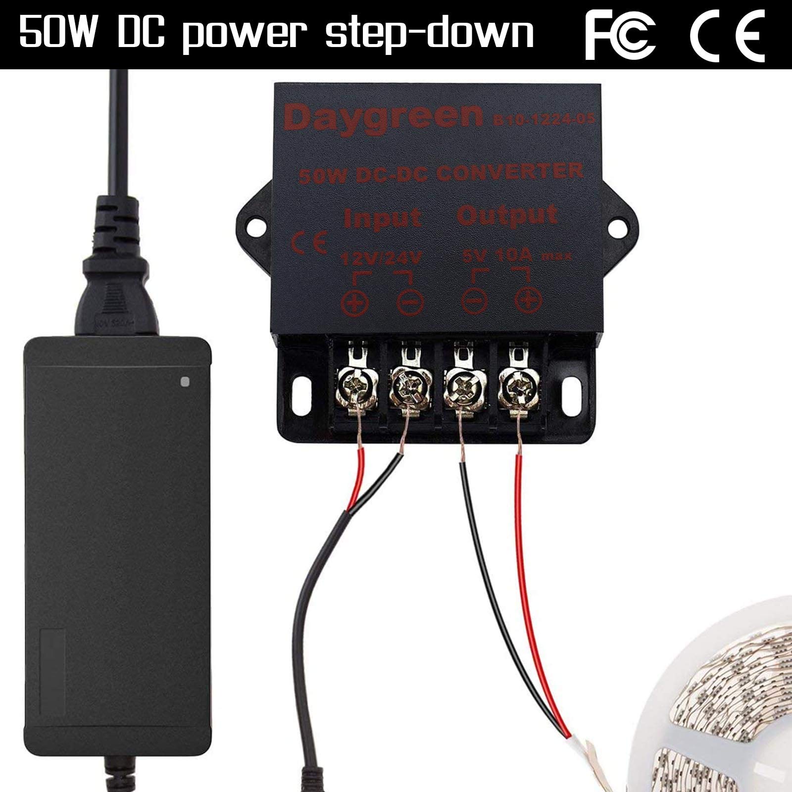 Convertisseur DC 12V/24V Vers 5V 10A 50W – Module étanche IP68, Régulation De Tension – Haute Efficacité, Protections Intégrées - 7