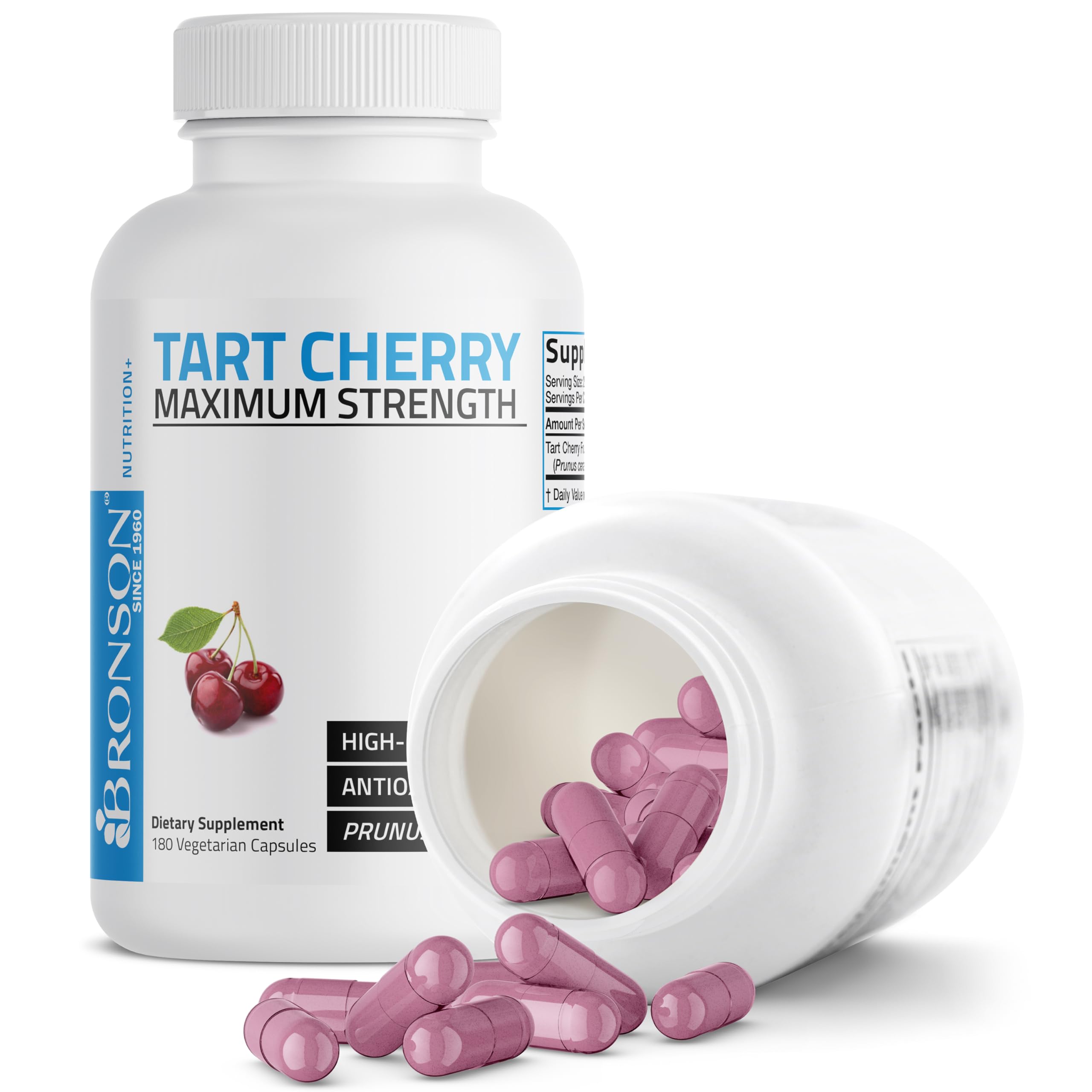 Bronson Tart Cherry Maximum Strength, 180 Vegetarian Capsules — Amazon image 4