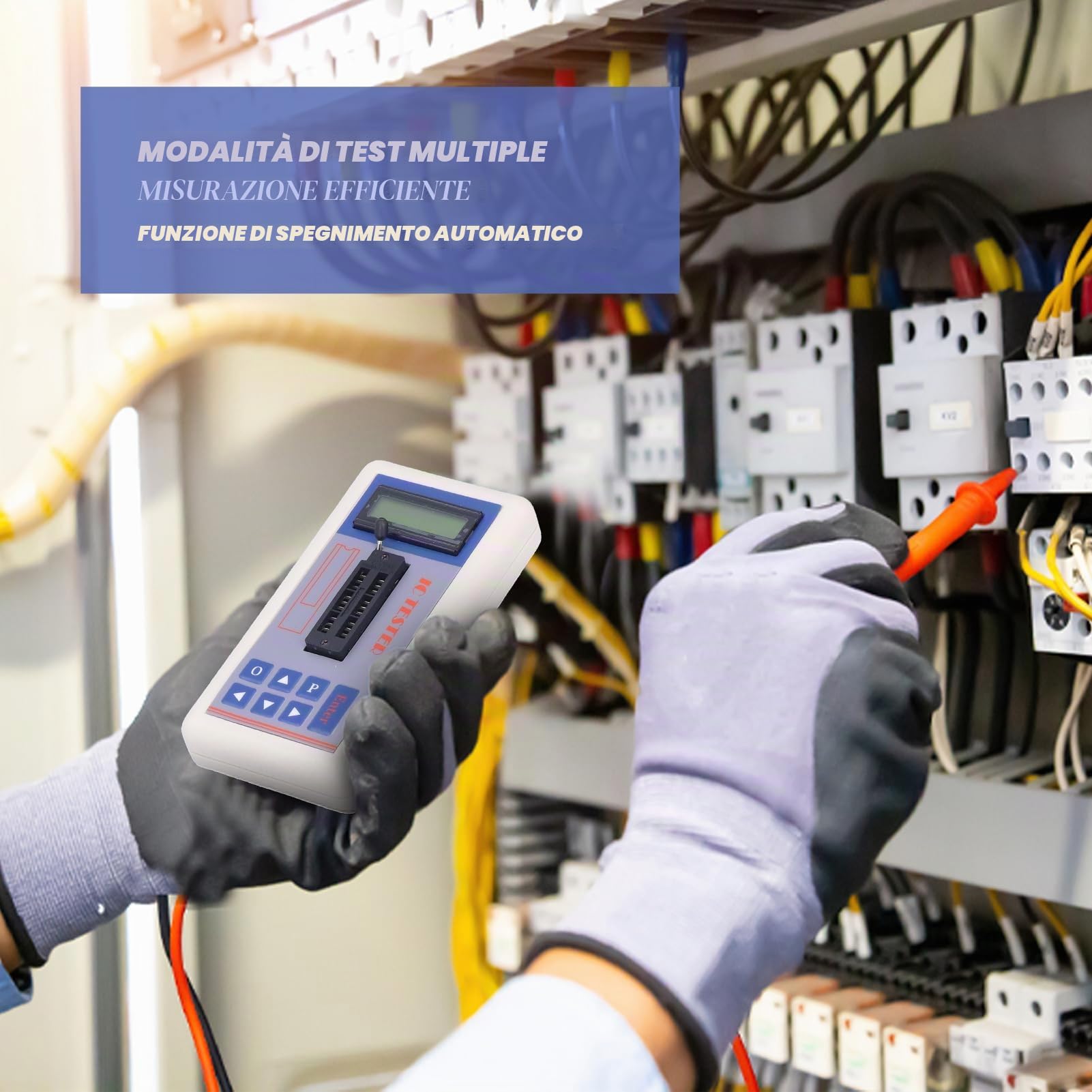 TSH‑06F Tester Per Circuiti Integrati, Misuratore di Transistor IC con Modalità AUTO da 5V 3,3V Misuratore di Transistor Intuitivo Per Ingegneri di Microelettronica(Nessun terminale)