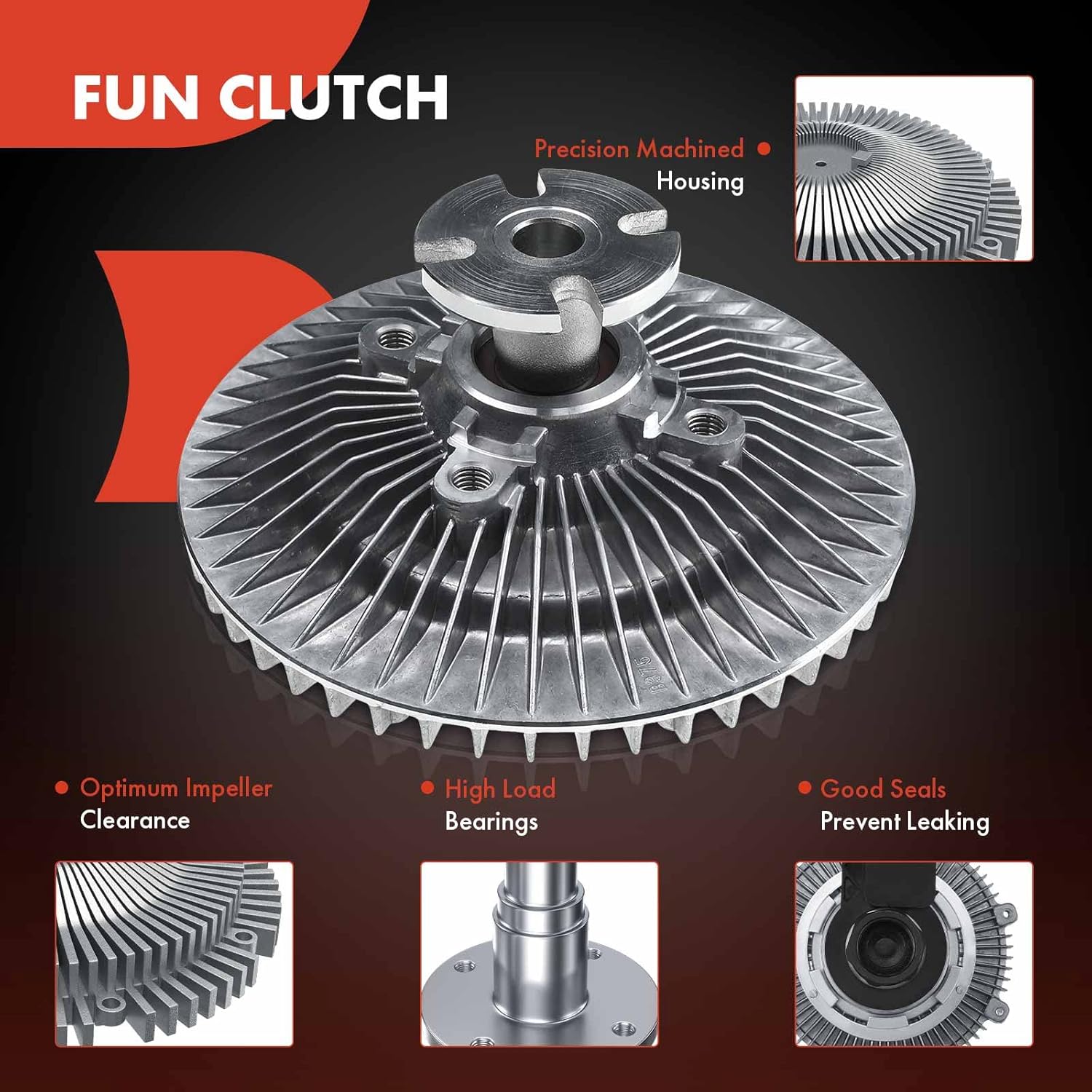 A-Premium Engine Cooling Fan Clutch Compatible with Chevrolet C1500 2500 Suburban Pickup, G10, Tahoe, Blazer & GMC Yukon, Sonoma, K1500 2500 Suburban Pickup, Jimmy