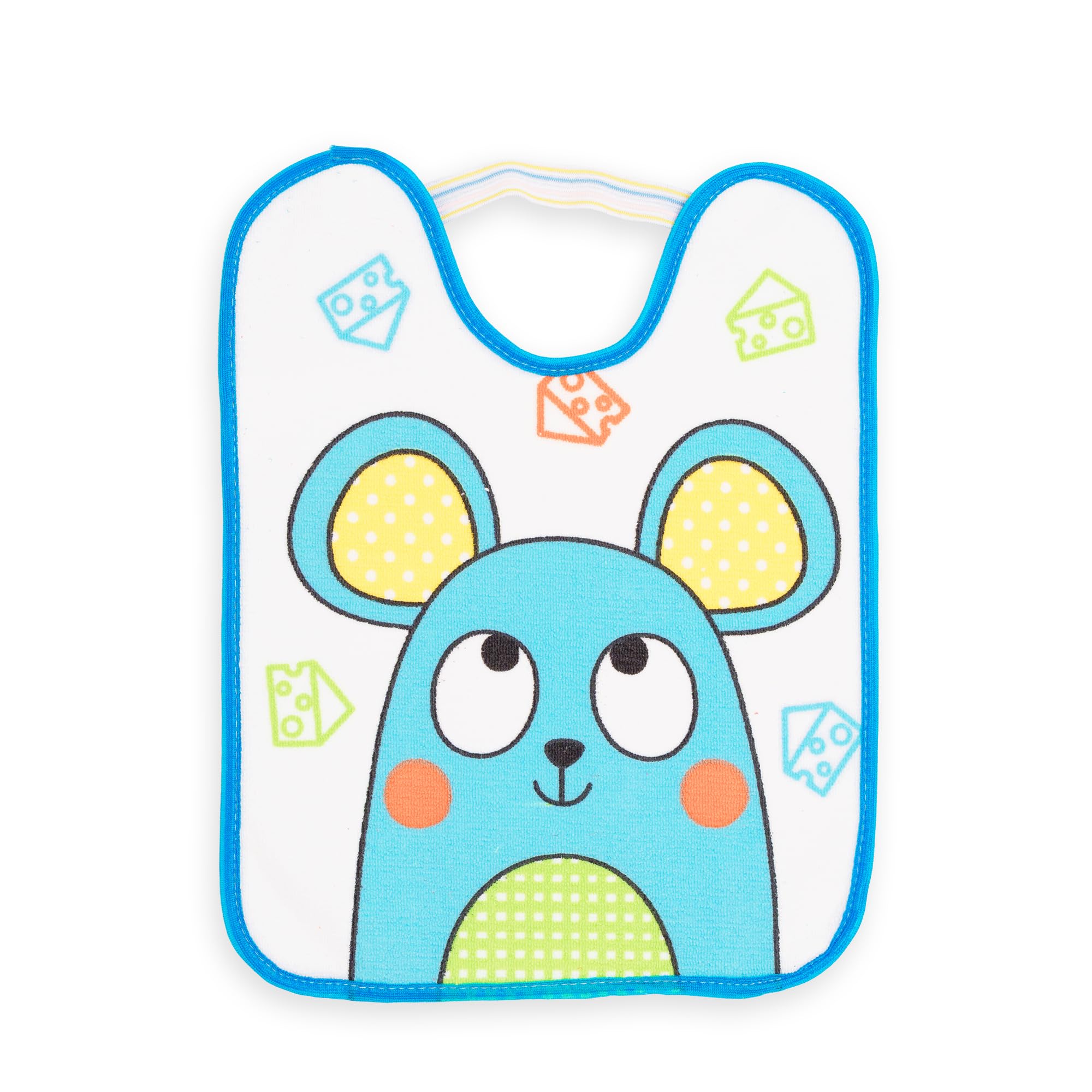 Set di 4 bavaglini per bambini 6-12 mesi microfibra impermeabili 24x31 cm con elastico animali