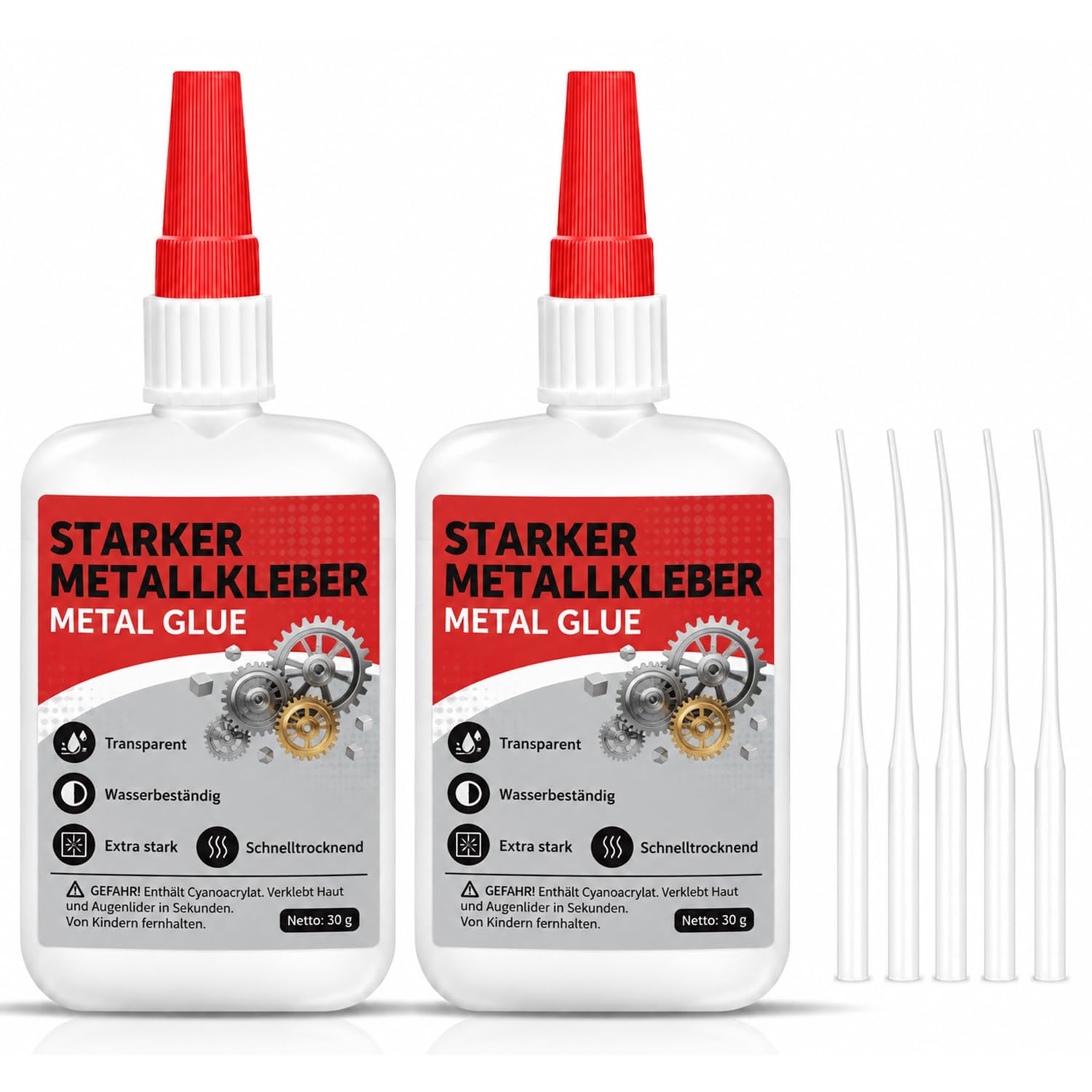 Metal Glue, Metal Mending Agent, 2 Pack (30g)