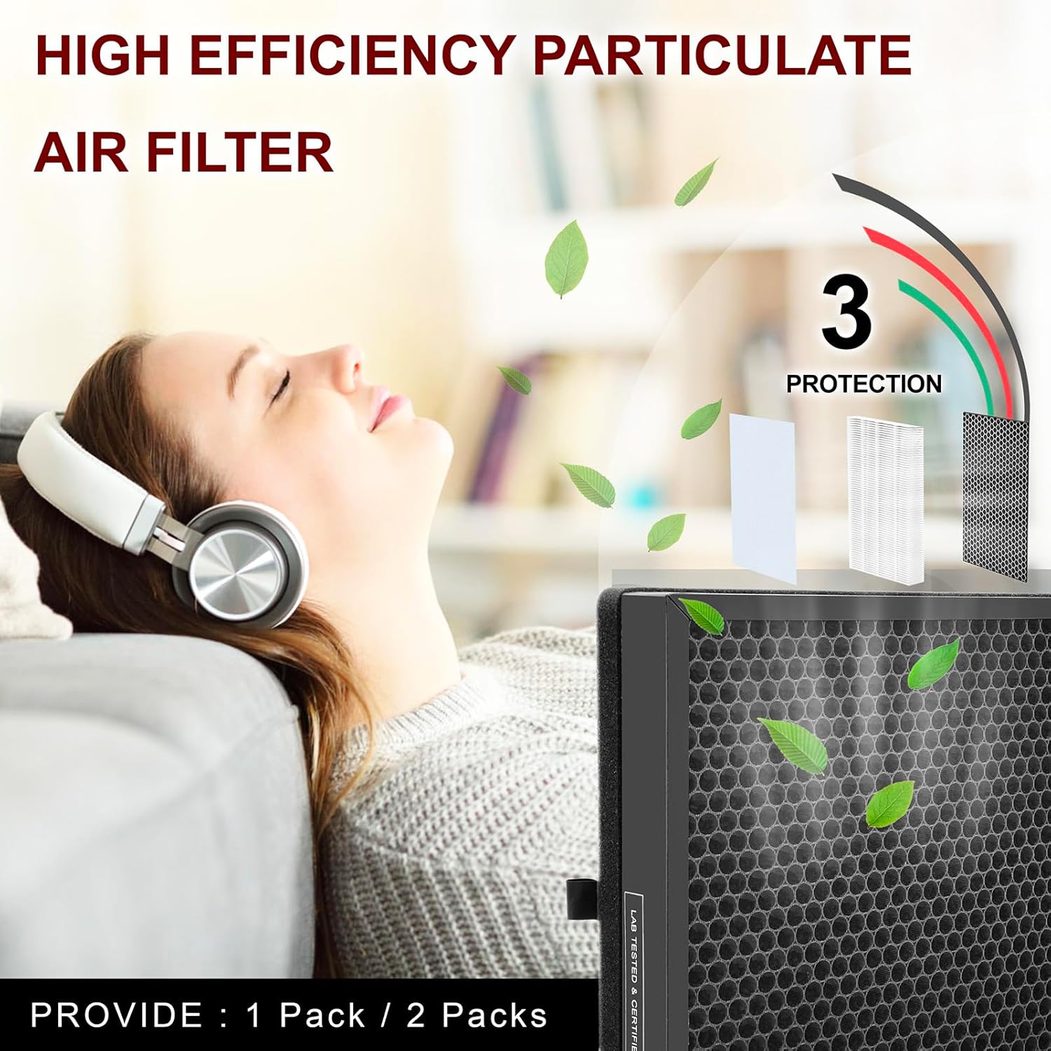 Replacement Filter for Air Purifier,Compatible with PuroAir 400 Air Purifier,Hepa H14,Pack of 2. - Image 4