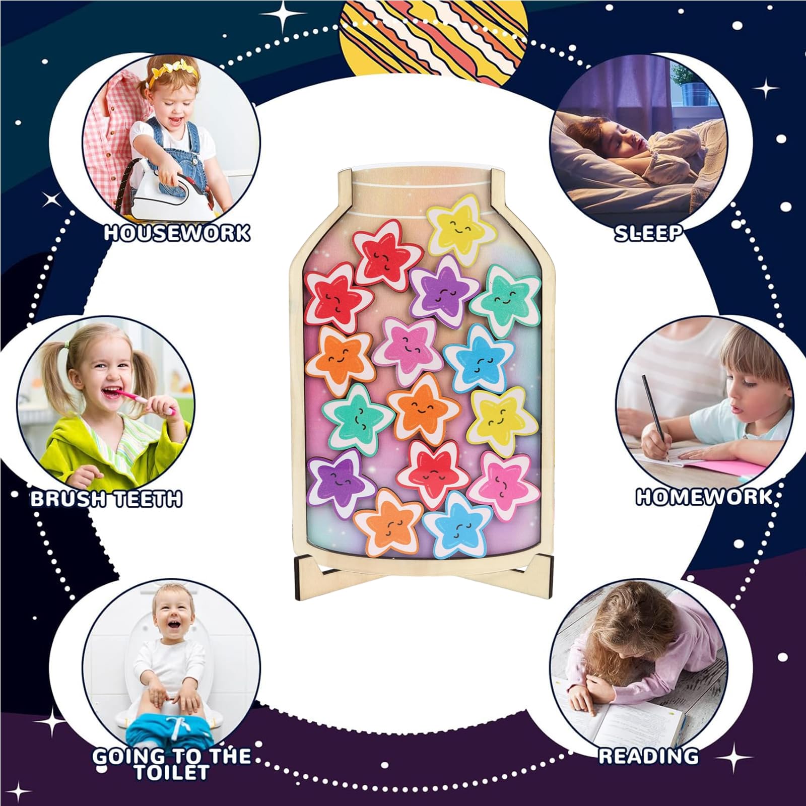 1 PCS Reward Jar for Children, Reward Chart for Positive Behavior, Motivational Reward System for Kids, Encourages Daily Routines and Chores, Classroom and Home Use, High-Quality Materials - Image 3