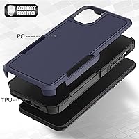 Vista 5 de Funda para iPhone 11: funda protectora de doble capa resistente para teléfono celular, a prueba de golpes, resistente, con protector de pantalla