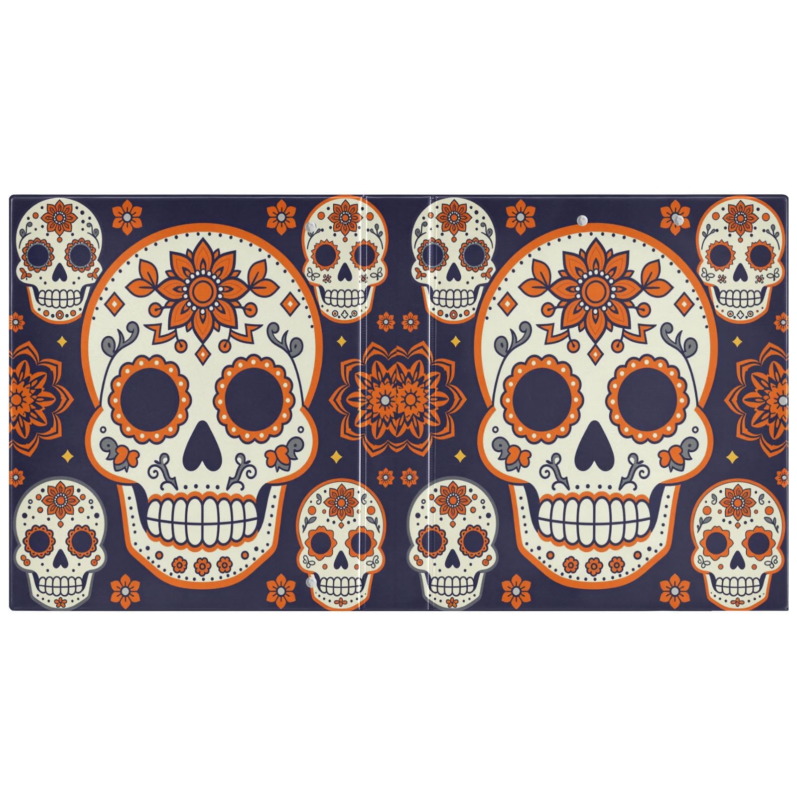 Porte-documents avec porte-bloc intégré Day of Dead Orange Sugar