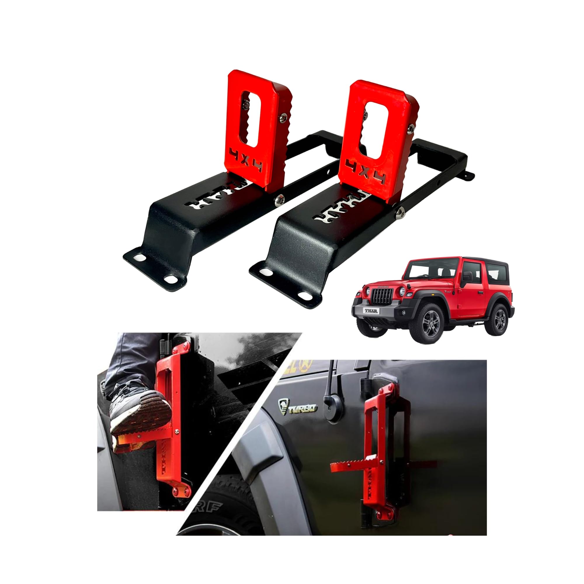 Hinge Door Step for Thar 2020 (Black/RED Thar)-image-43