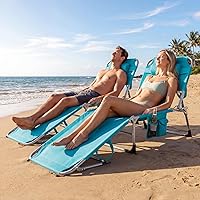 Vista 4 de COSTWAY Silla de salón plegable de playa, silla de bronceado con agujero para la cara, respaldo ajustable en 5 posiciones, almohada y bolsillo
