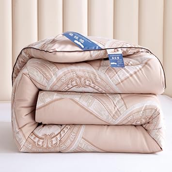 Silk Quilt King, 100% Mulberry Silk Filling Comforter Core with Exquisite Hemming - Winter Nourish Skin Duvet Smooth Not Fade Luxury Quilted Quilt BeddingA,150 * 200cm/2kg