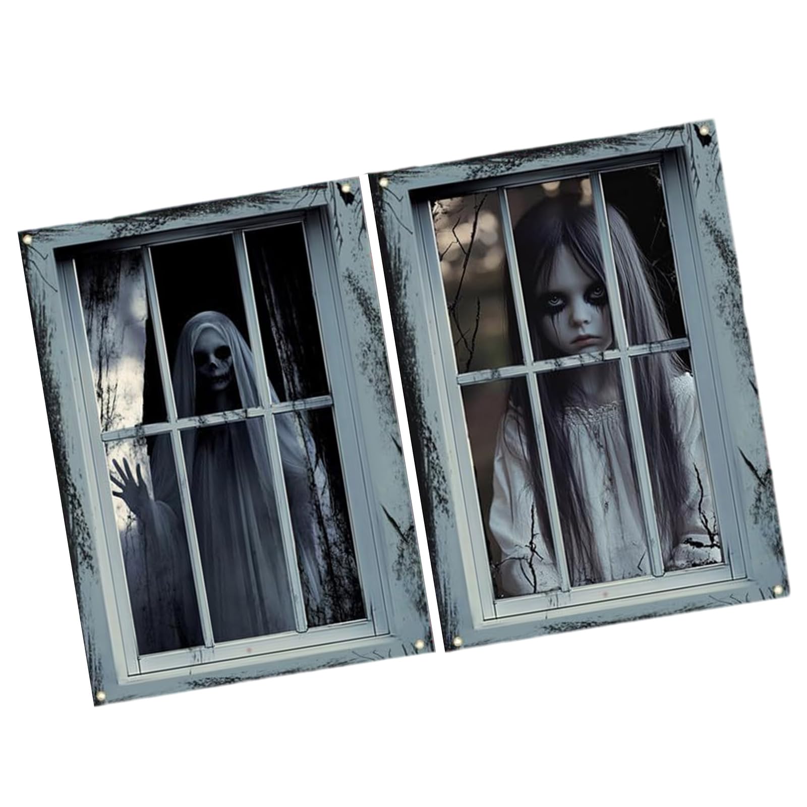 Hsioluted Halloween Curtain for Door Window Horror Background Scary Hanging Fabric Decoration Party Supplies Halloween Scary Door Curtain