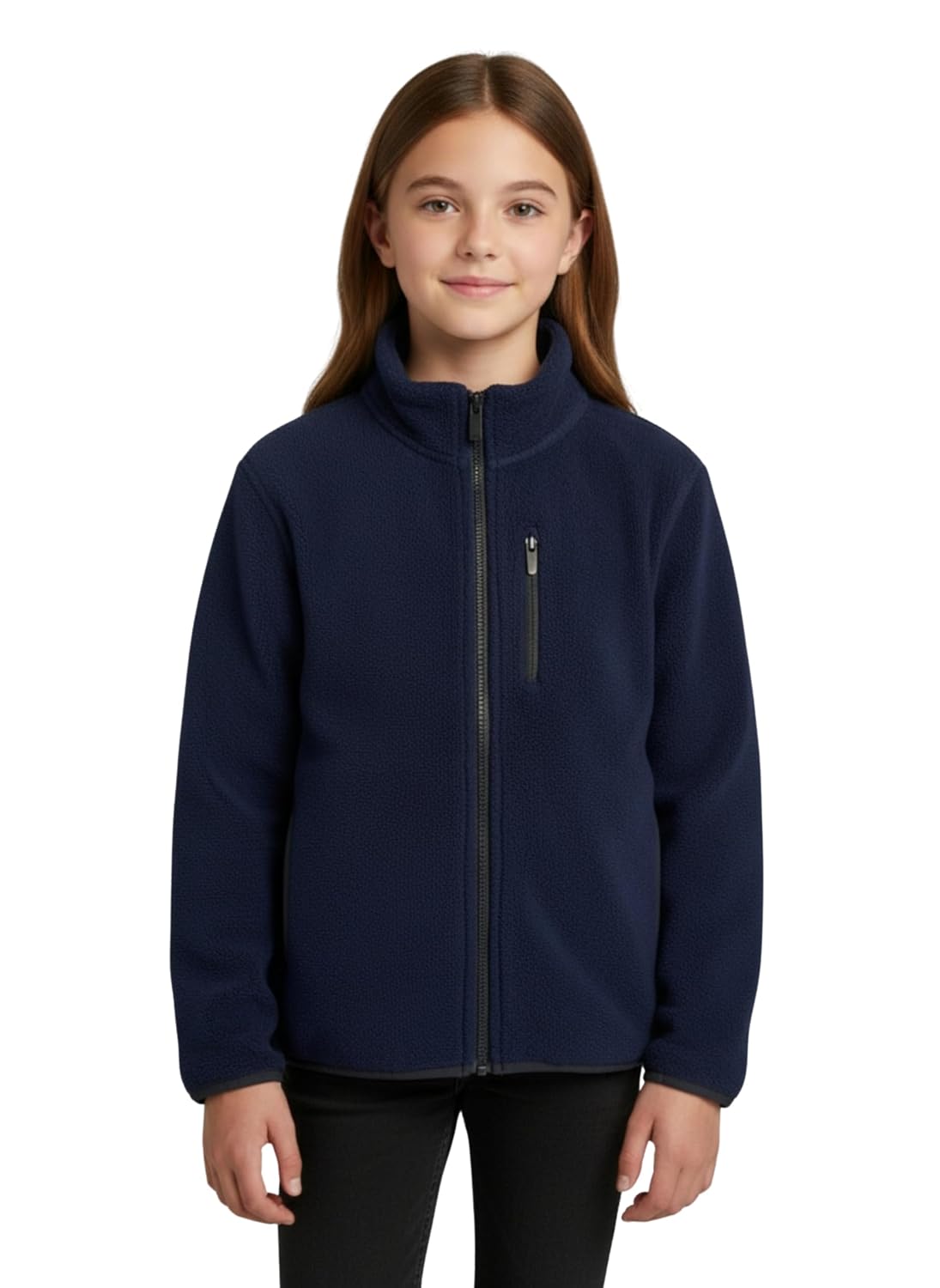 Alan Jones Clothing Girl's Fleece Full-Zip Jacket | Soft, Warm & Lightweight Winter Wear | High Collar with Piping at Hem... - Review, Price and Buying Guide