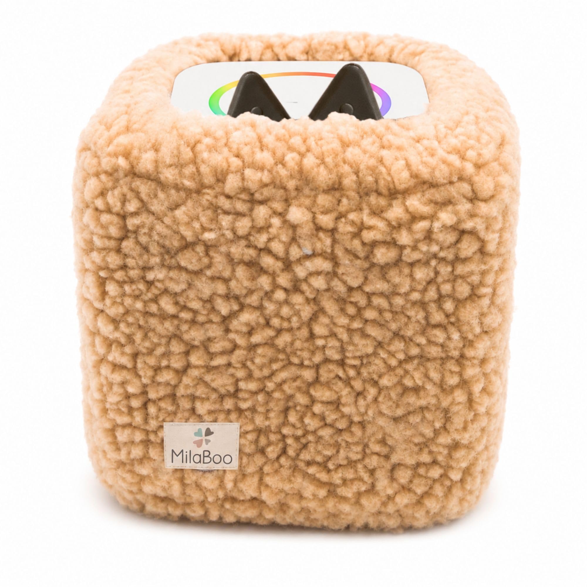 Milaboo Housse en peluche de qualité supérieure pour Toniebox 1 et 2, fabriquée à la main en Allemagne, avec tissu en peluche doux, housse de protection et manipulation facile (beige)