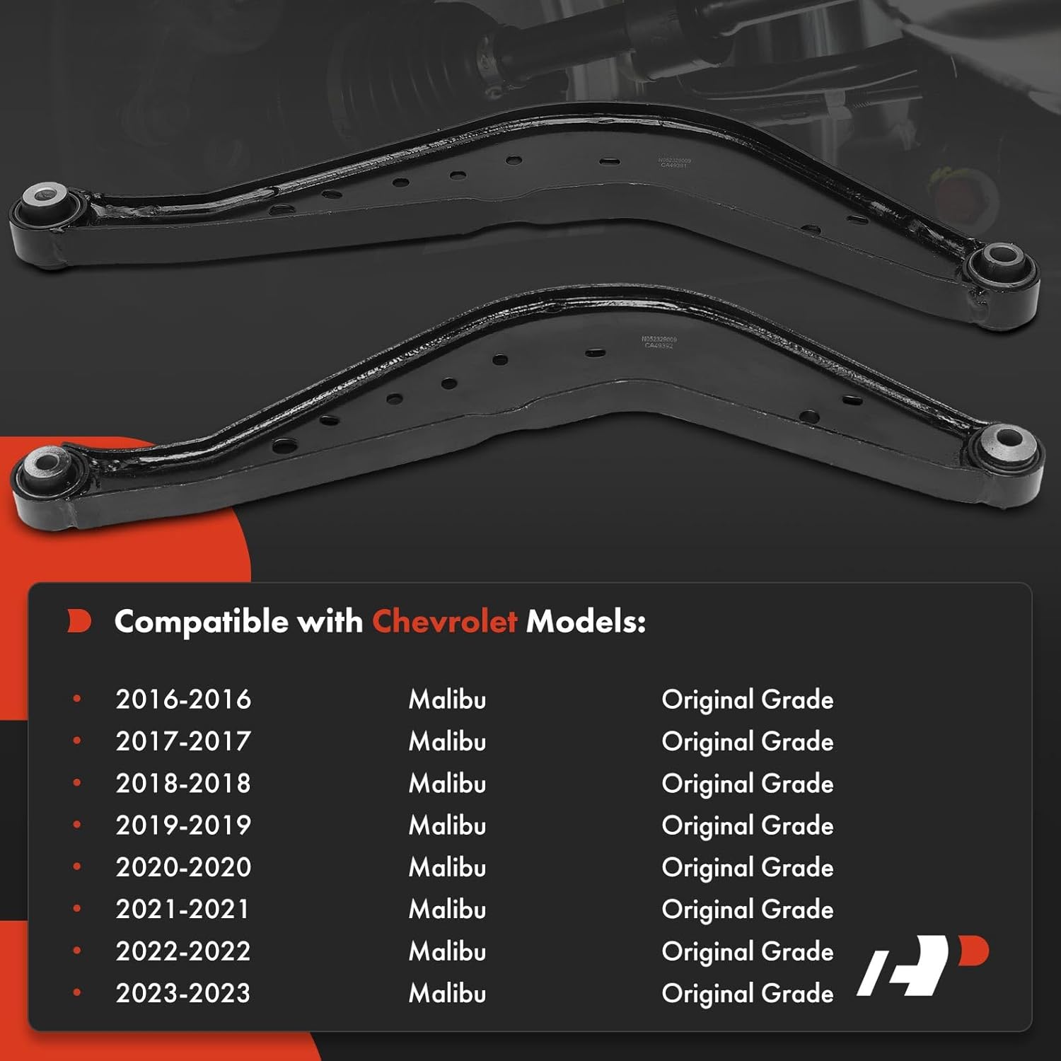 A-Premium 2 x Rear Rearward Upper Control Arm, with Bushing, Compatible with Chevrolet Malibu 2016-2023