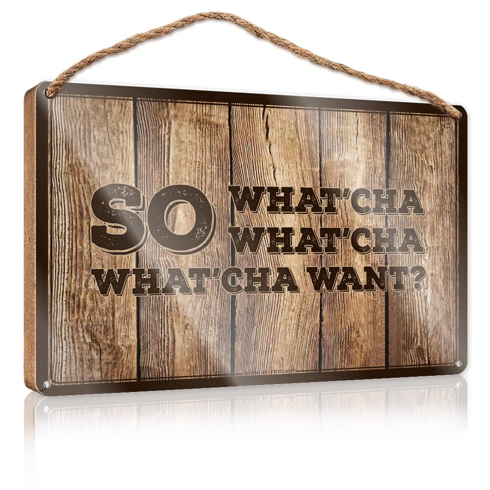 YYHLEH Signs For Front Door Boys Room Decor So What'Cha Want Wooden Sign 1(20X30CM)