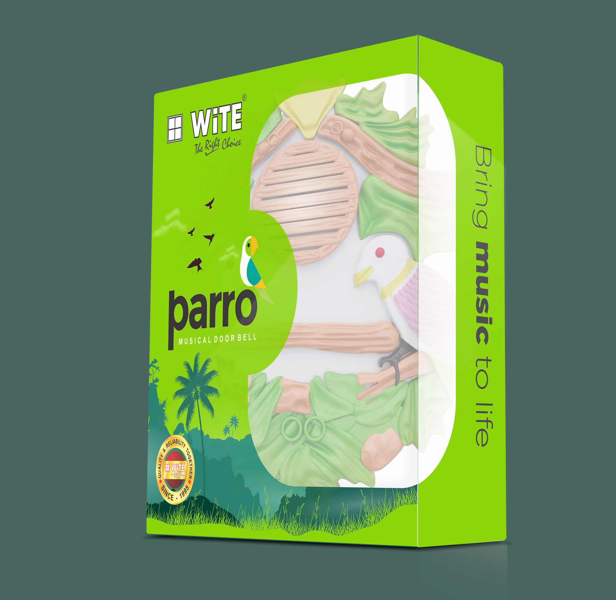 WiTE The Right Choice Plastic Birds Wired Door Bell, Multi-coloured 4