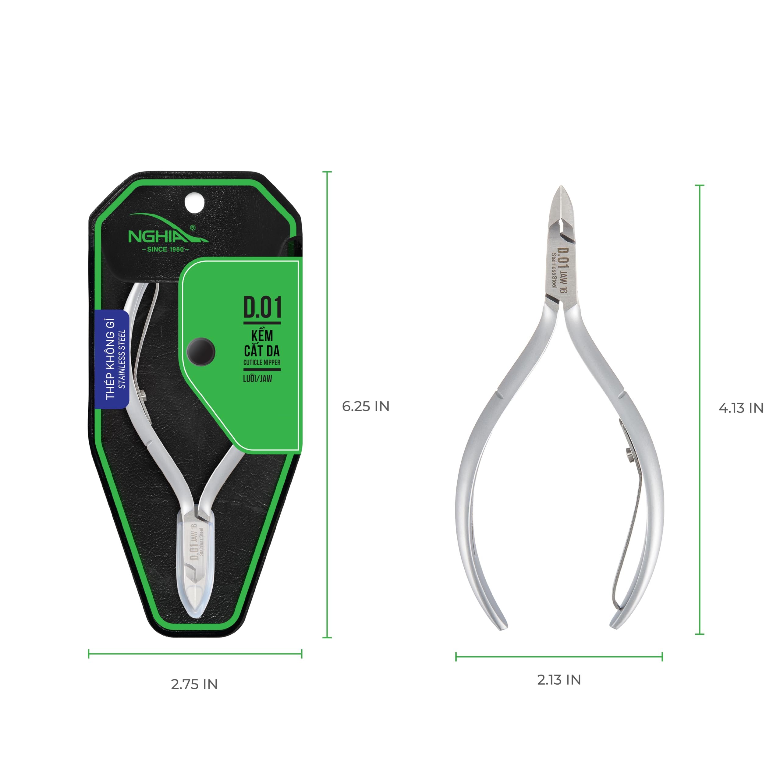 Amazon.com: NGHIA Cuticle Nipper - D-01 (Stainless Steel