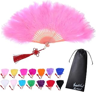[INNOVATIONFACTORY] ジュリアナ扇子 【毛が抜けないｘふあふあファー】 ジュリ扇 抜けない 羽根扇子 【専用保護カバーｘタッセルｘ取扱説明書付き】 セクシー バブリーダンス 衣装 コスプレ セット （ライブｘパーティｘ盛り上げアイテム） (ライトピンク, M)