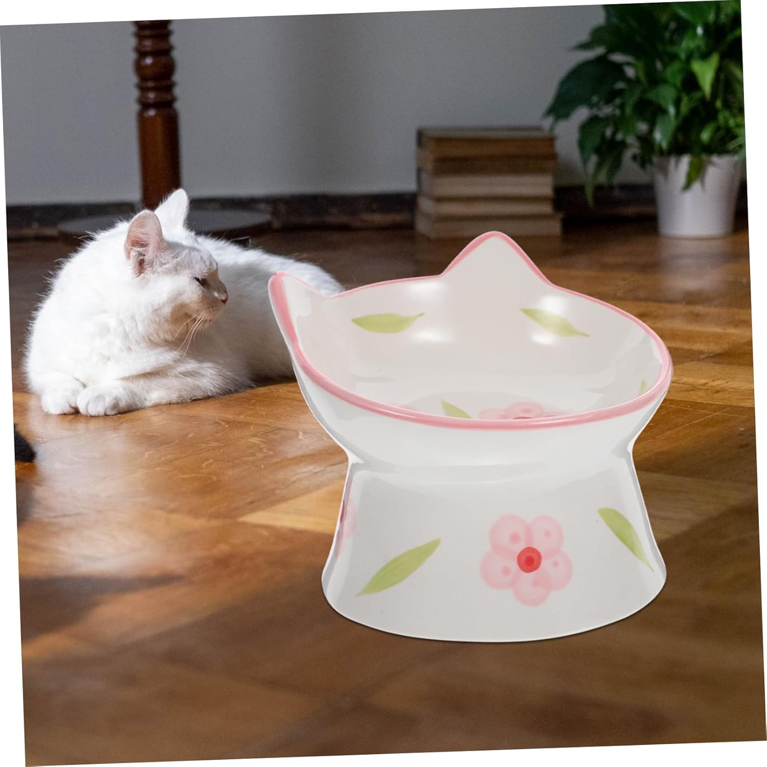 2pcs Elevated Cat Bowls Cat Neck Protection Feeding Dish Smooth Food Water for Kittens and Puppies