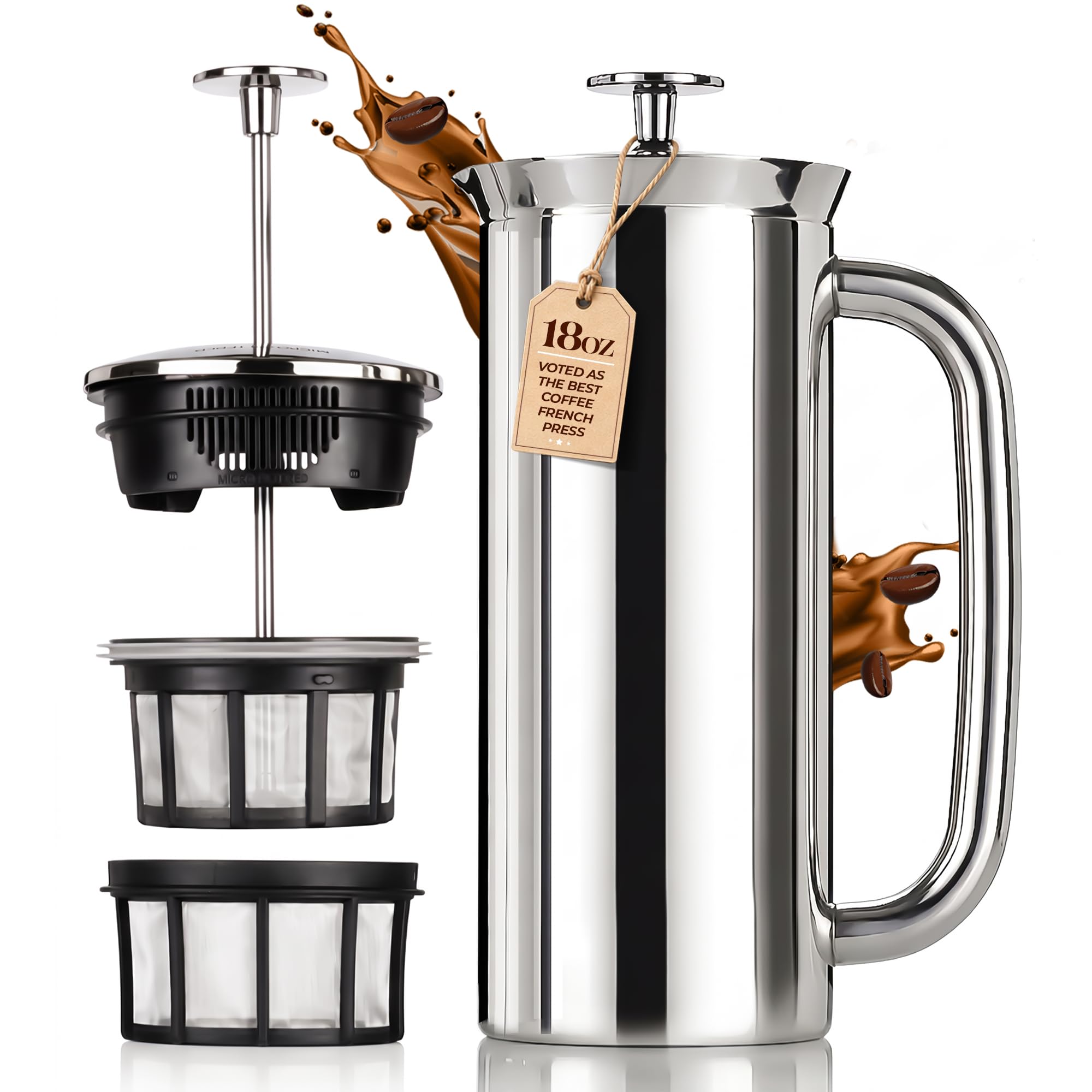 Amazon.com: ESPRO P7 French Press, 18oz, Polished, Stainless Steel
