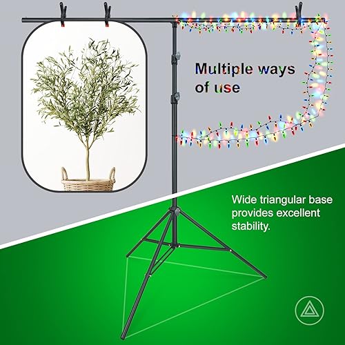 Miniatura 6 de LINCO Lincostore AM207 - Kit de telón de fondo de pantalla verde de 5 x 6.7 pies, soporte de pantalla verde portátil con soporte en forma de T,