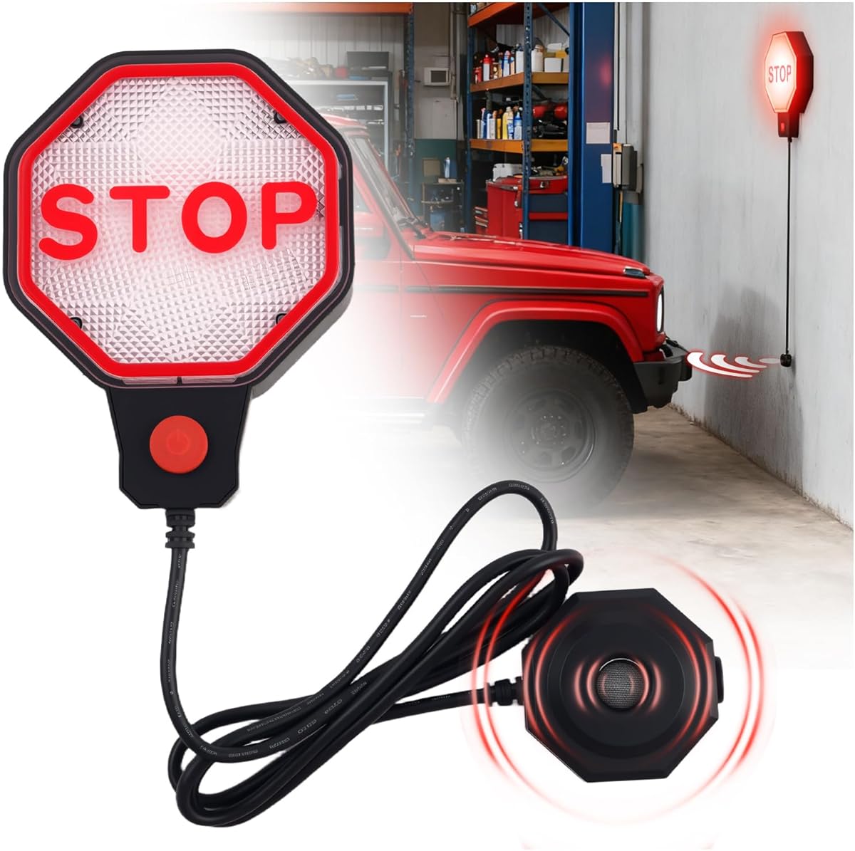 LED Garage Parking Aid Adjustable,Dual Power Garage Parking Sensor with LED Red/Yellow/Green Display,Portable Garages Car Stop Indicator as Garages Parkings Assist Car Accessories