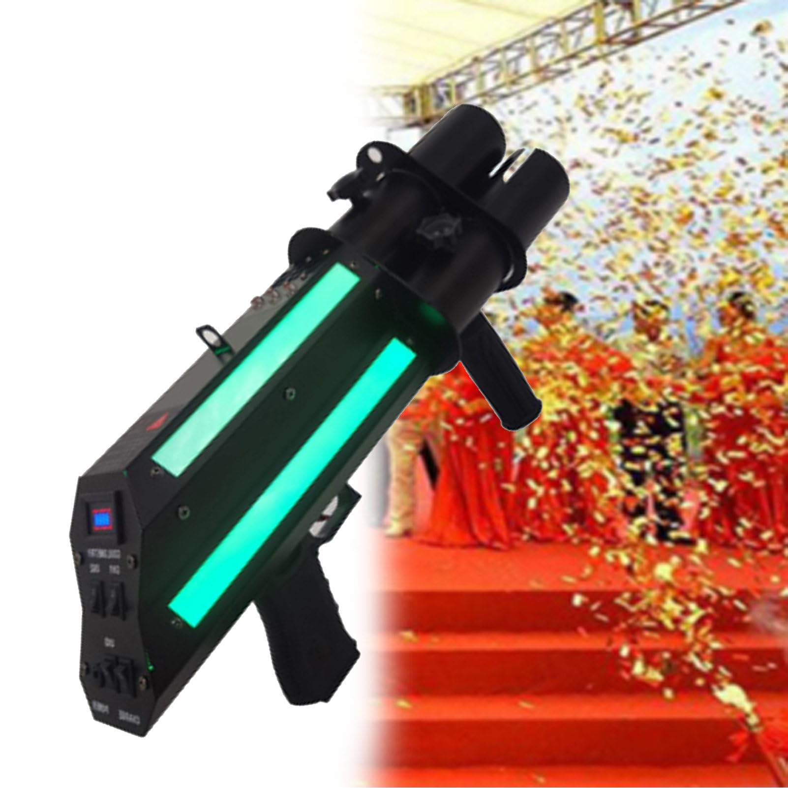 Konfetti-Pistole zum Halten, 25 Stück bunte Party-Poppers, professionelle Konfetti-Jet-Maschine für Bar-Atmosphäre, für Konzerte, Partys und Hochzeiten Style2