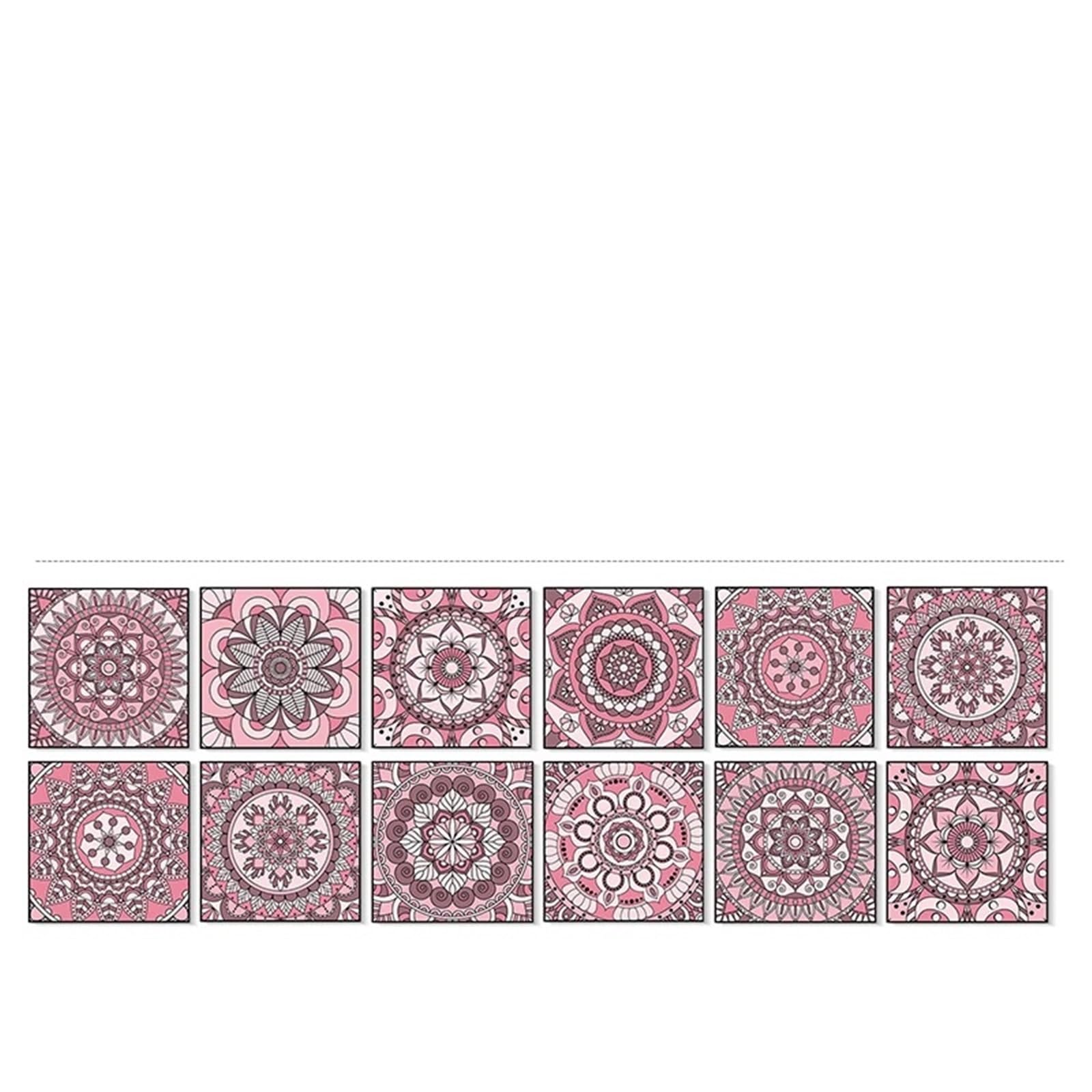 EJvkrbtx Tile Wall Stickers 12pcs Multicolor 15x15cm Self-Adhesive(Color 7)