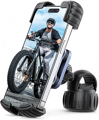 Hiboy Motorcycle Phone Mount Holder - Upgrade Vibration Dampener - 360 Rotatable Bicycle Phone Holder, Bike Scooter Handlebar Phone Clip for 5.1" - 6.8" Smartphones