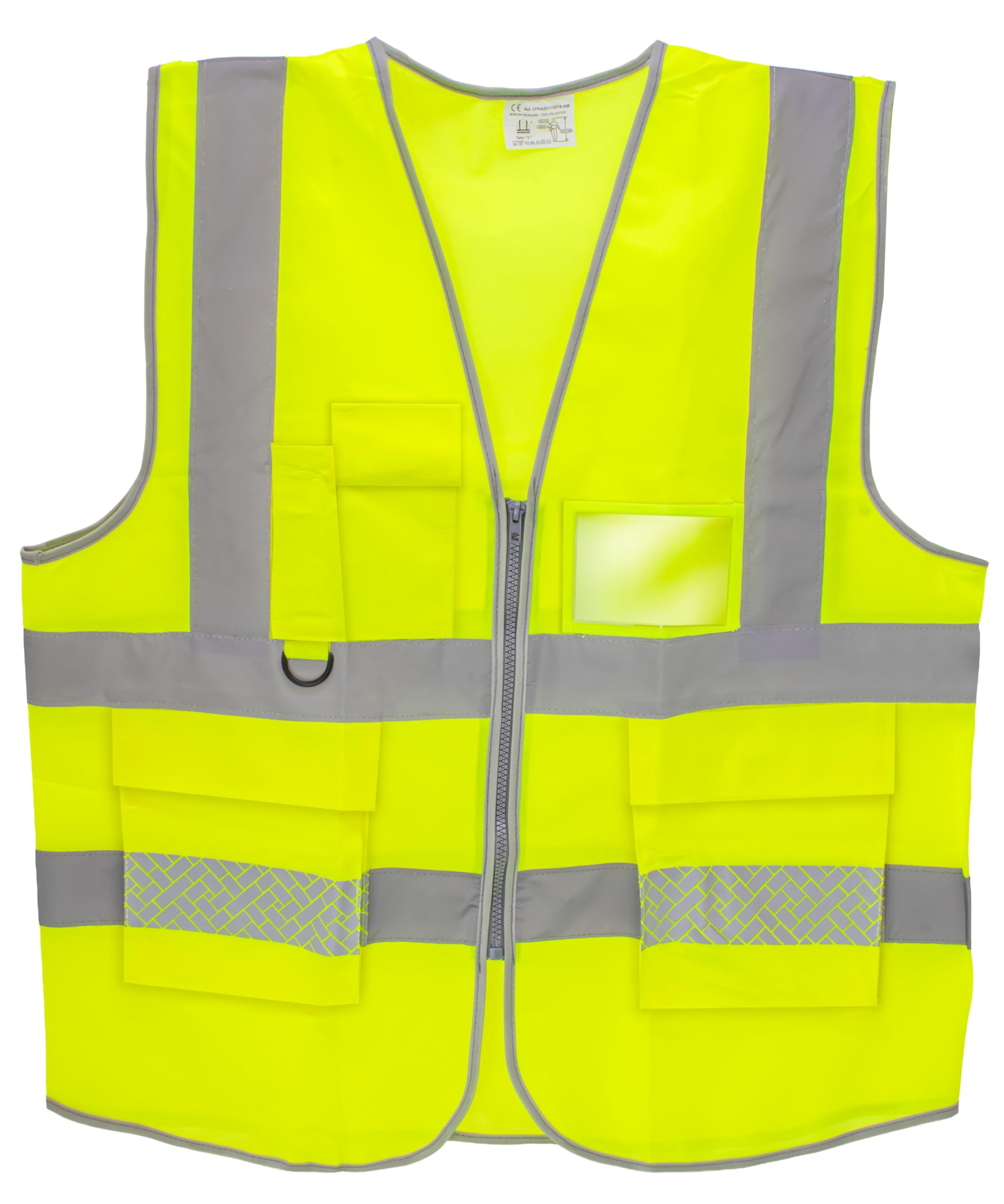 Chaleco de seguridad reflectante DTF (Alta Visibilidad de Clase 2) - Argolla para enganchar objetos - Bolsillos amplios