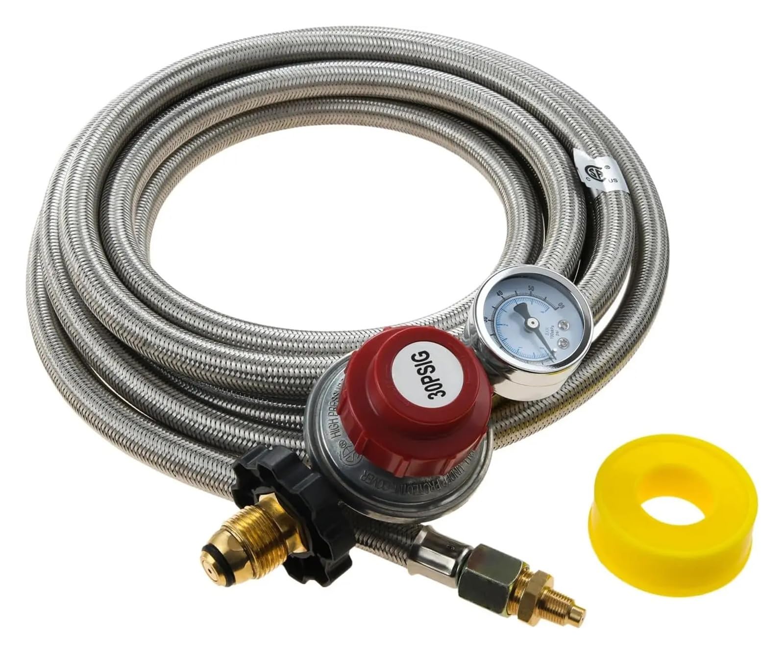 12 Ft 0-30 Regulowany regulator ciśnienia z regulacją ciśnienia 0 ~ 60 PSI wskaźnik przepływu gazu 3/8" Flare Fitting | Regulacja ciśnienia
